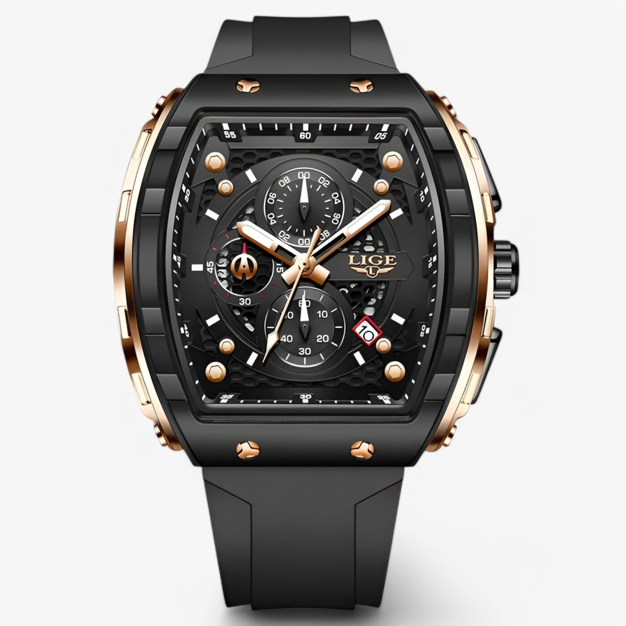Lev | Orologio Sportivo di Lusso in Silicone - Oro rosa nero s - - Concept Palermo