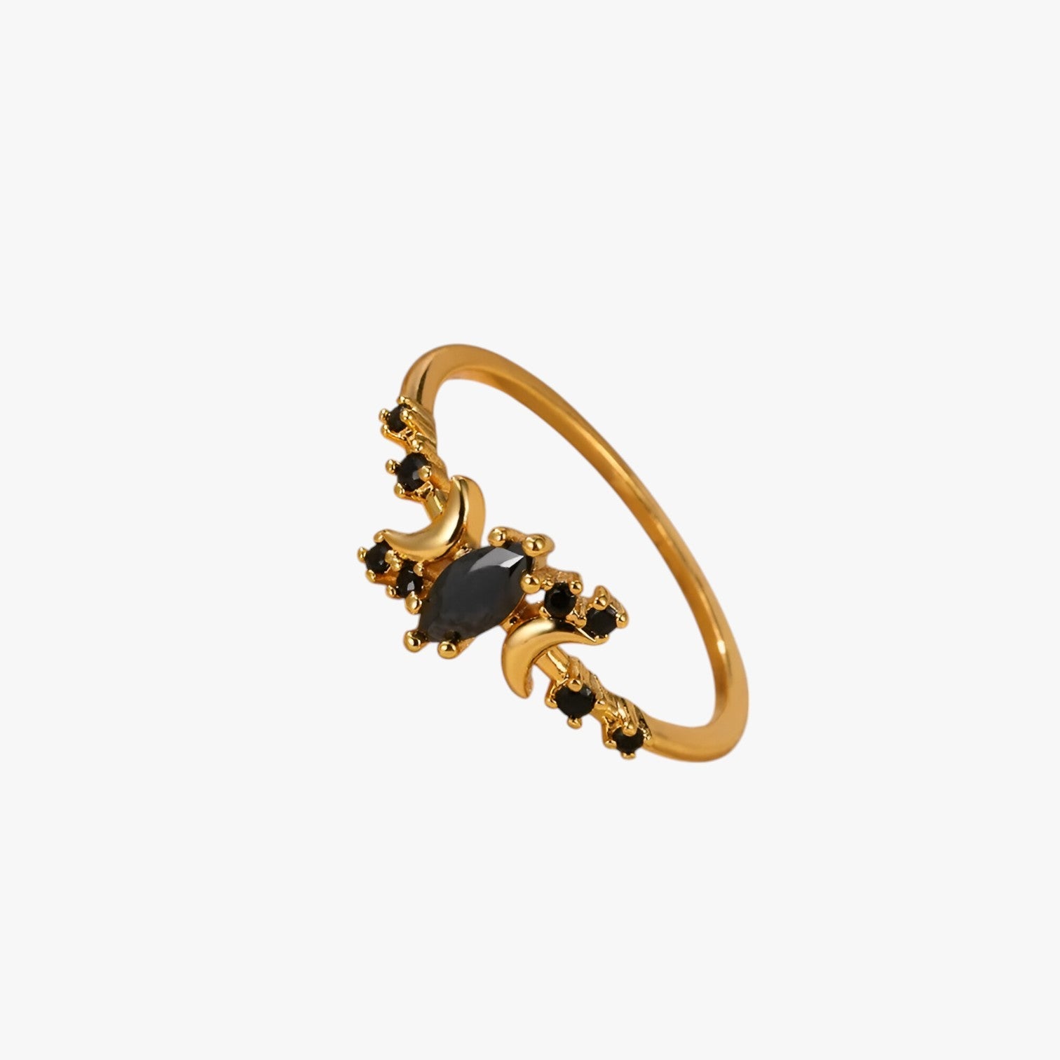 Irene | Anello Lunare Nero – Stile, Sostenibilità e Piena di Simbolismo - - Rings womens ring - Concept Palermo