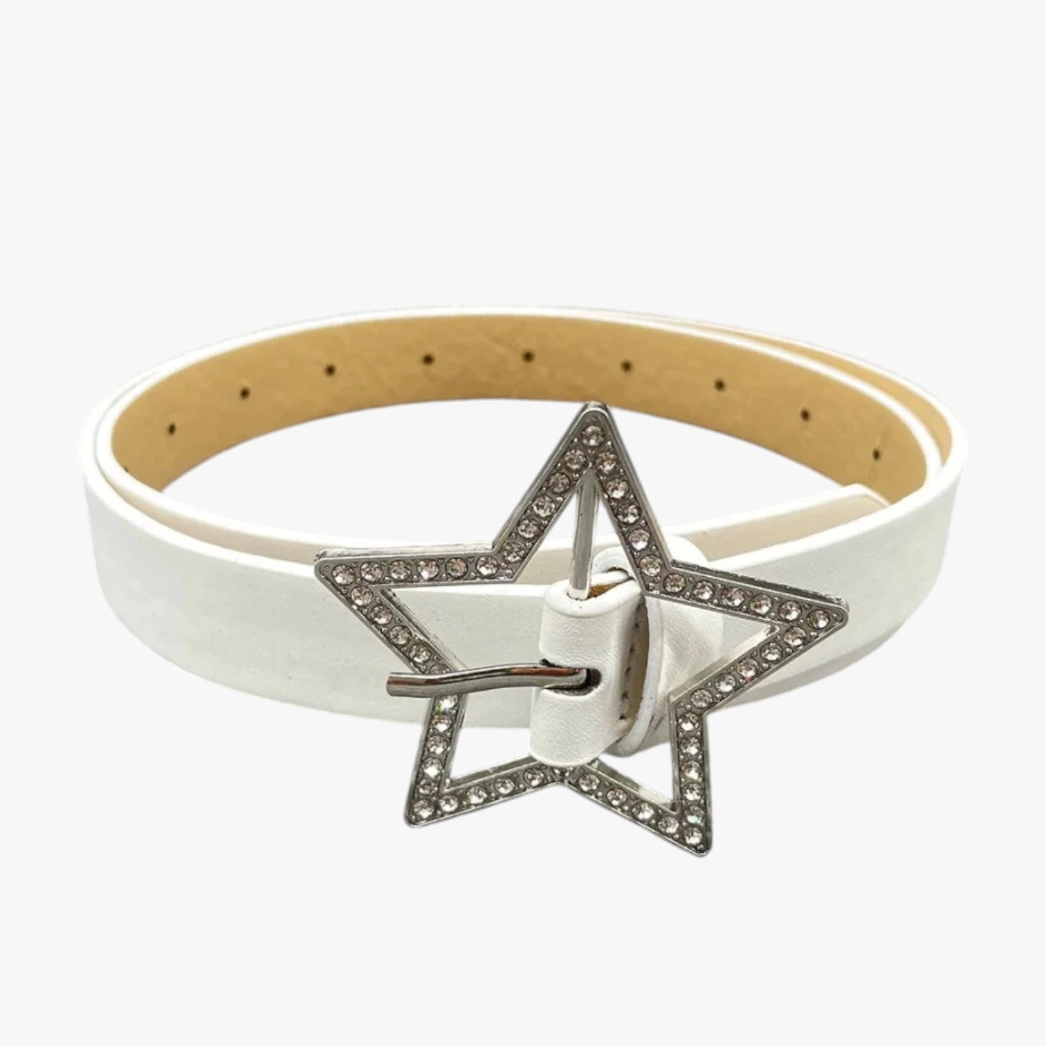 Haven | Cintura rosa in pelle con fibbia retrò e diamanti scintillanti - BIANCO - Belts waist belt for women Womens belt - Concept Palermo