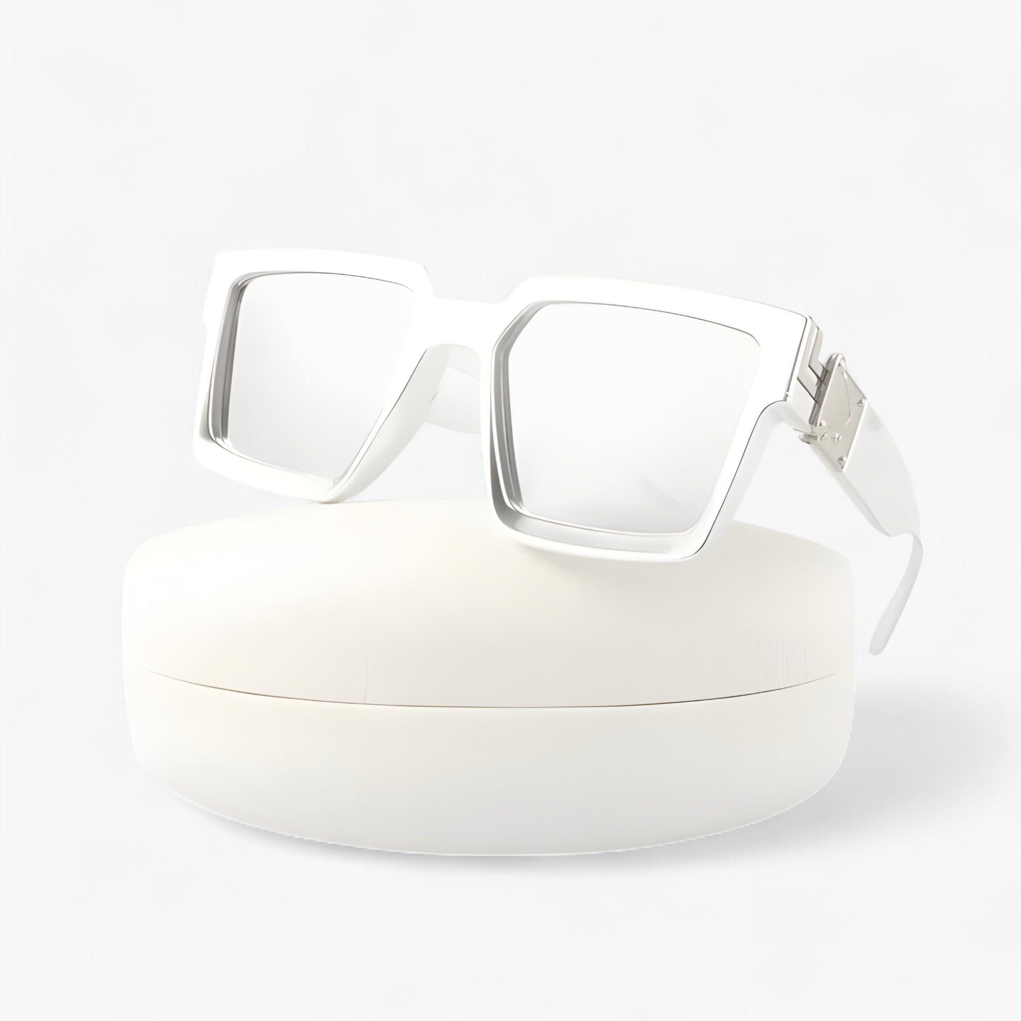 Rex | Occhiali da sole quadrati vintage neri da uomo - Bianco Argento no box - Fashion Sunglasses men sunglasses polarized mens sunglasses Polarized man sunglasses Sunglasses sunglasses polarized men - Concept Palermo