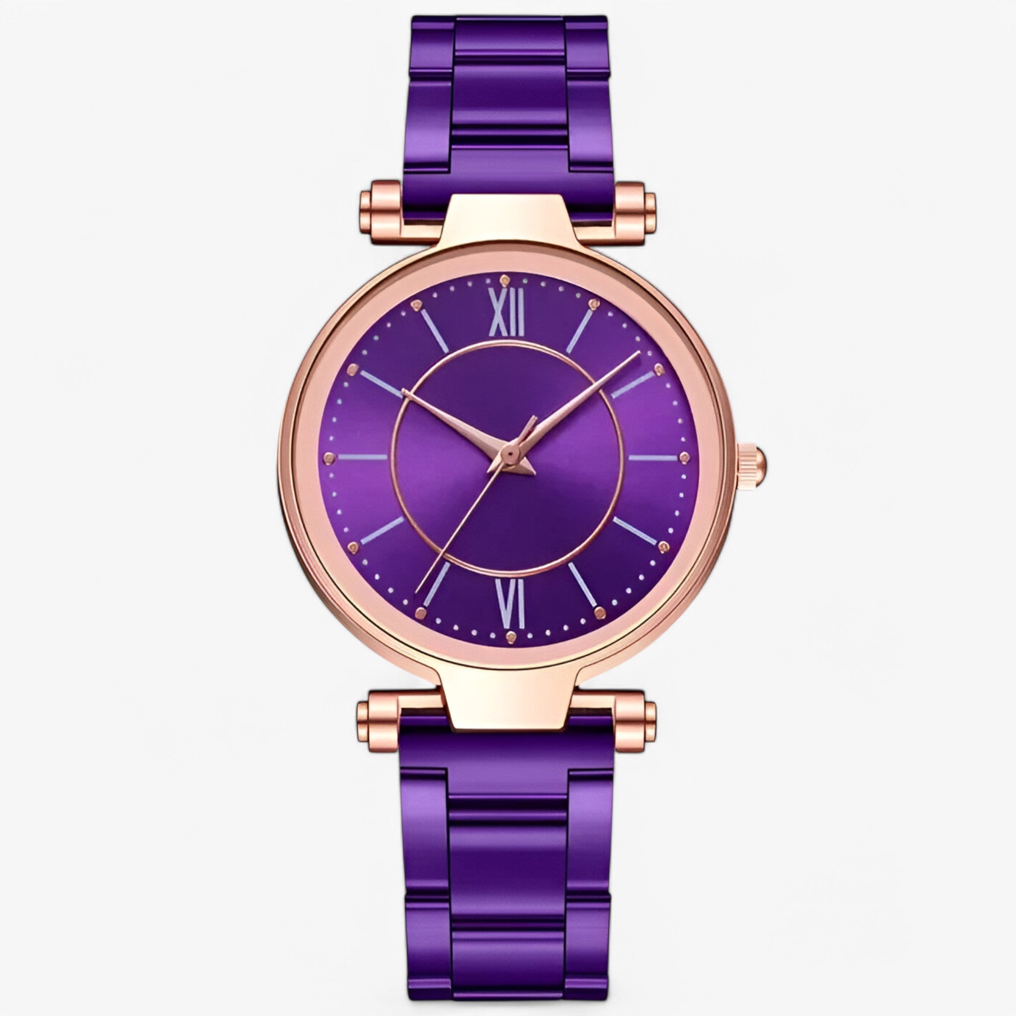 Claudia | Orologio classico in acciaio rosa - Viola - female watch watch for women - Concept Palermo