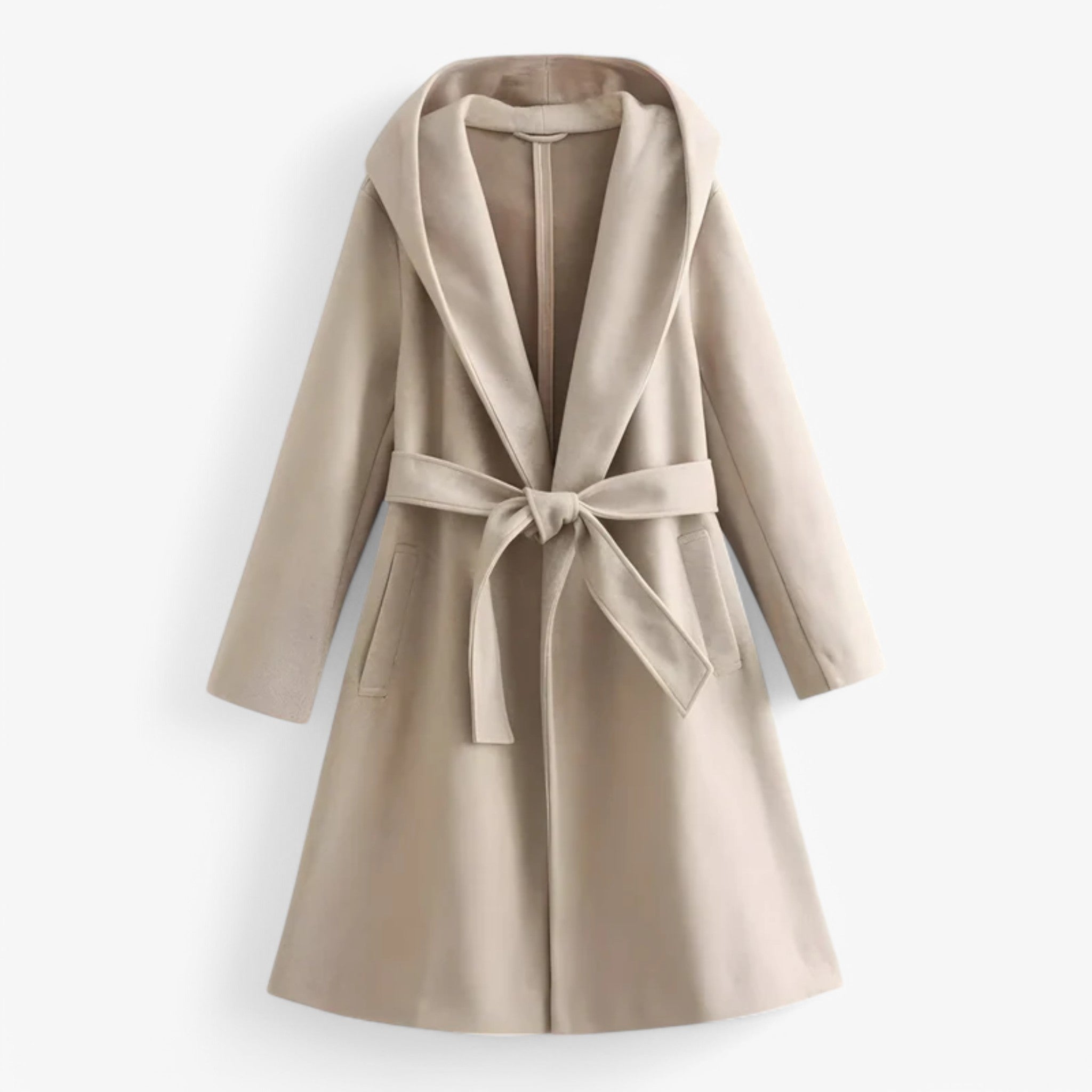 Jasmina | Cappotto con cappuccio - Caldo e alla moda - Cachi - coats coats for women - Concept Palermo