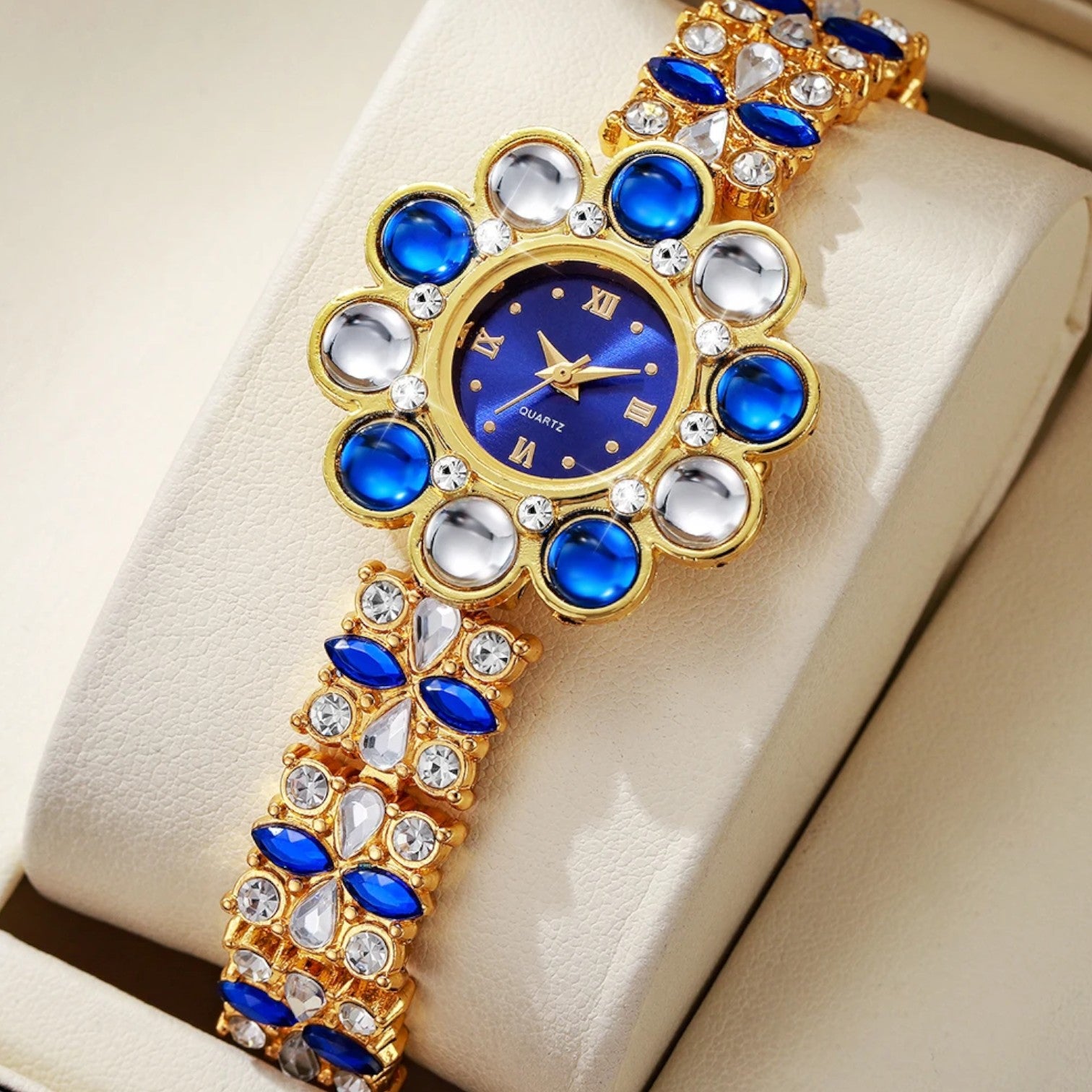 Lilliana | Elegante orologio con quadrante a fiori in cristallo - - female watch ladies watch watch watch for women watches - Concept Palermo
