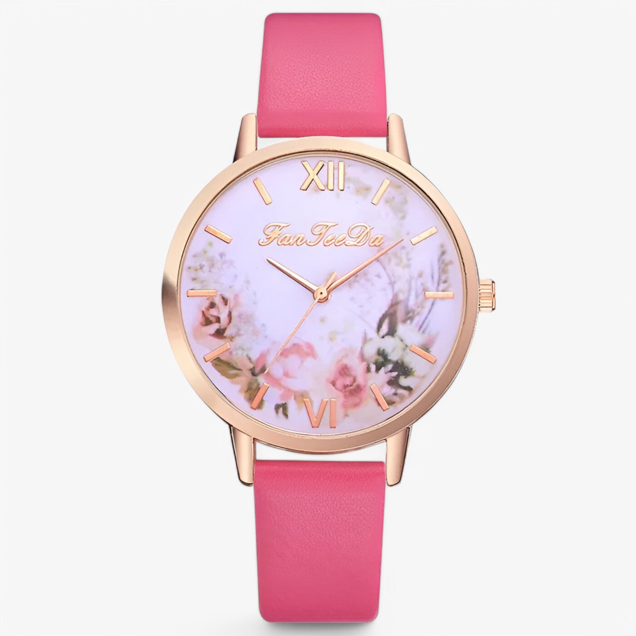 Ashley | Orologio da donna con cinturino in pelle e design semplice e alla moda - Rosa rossa - female watch watch for women - Concept Palermo