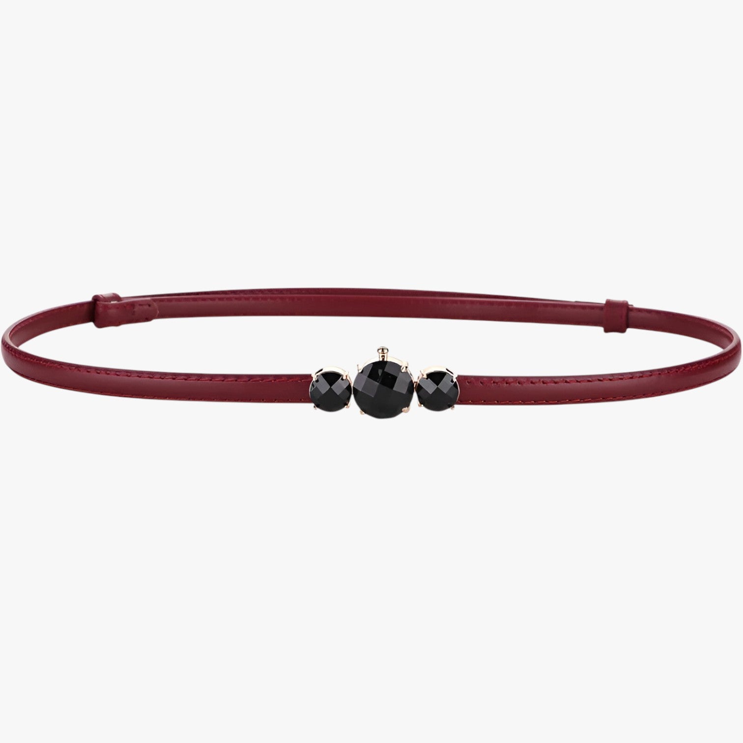 Caesy | Cintura sottile in vera pelle – Eleganza regolabile - rosso vino 100cm - Belts waist belt for women Womens belt - Concept Palermo