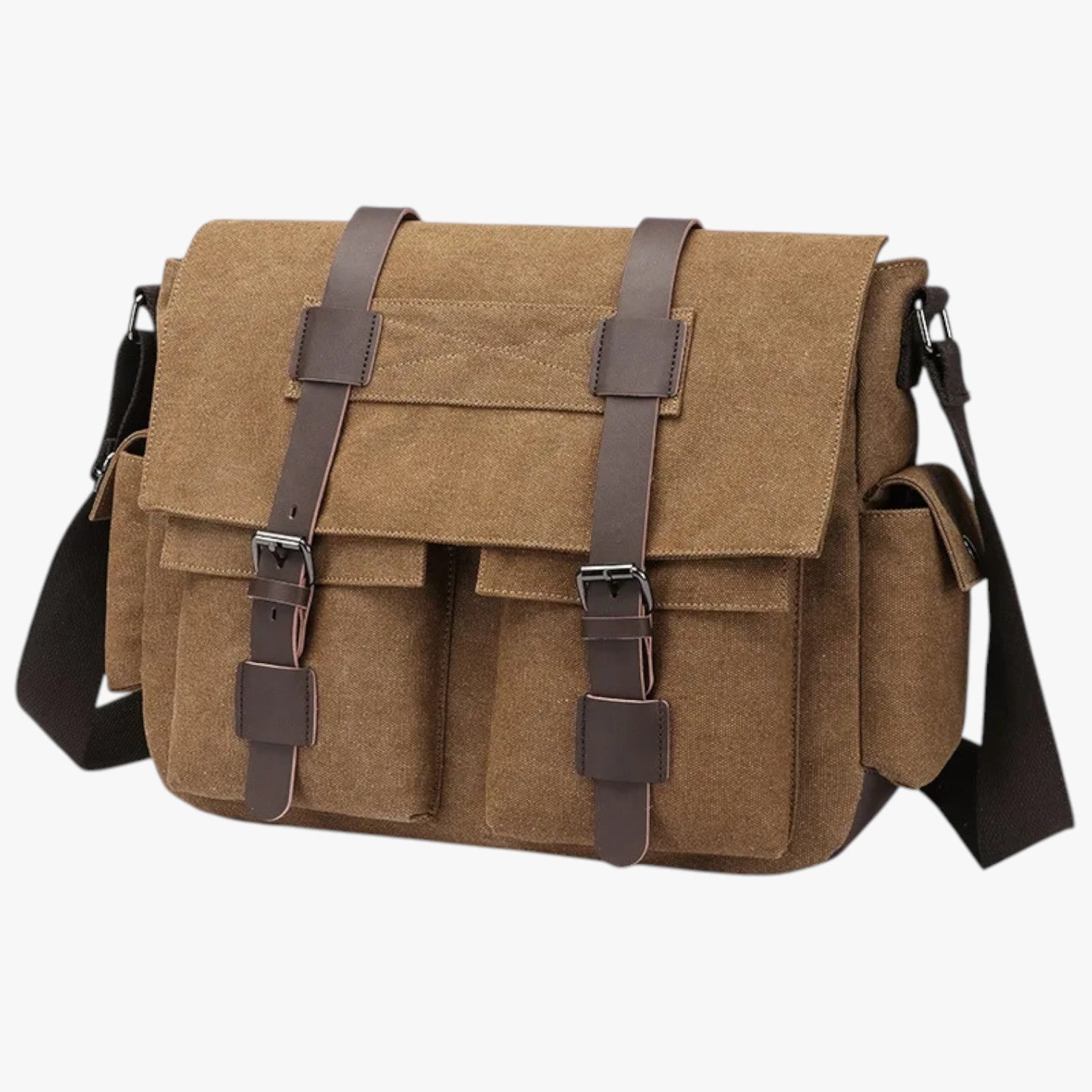 Harlan | Borsa a tracolla vintage in tela da uomo - LH8619-Caffè Francia - Bags bags for men Shoulder Bags - Concept Palermo