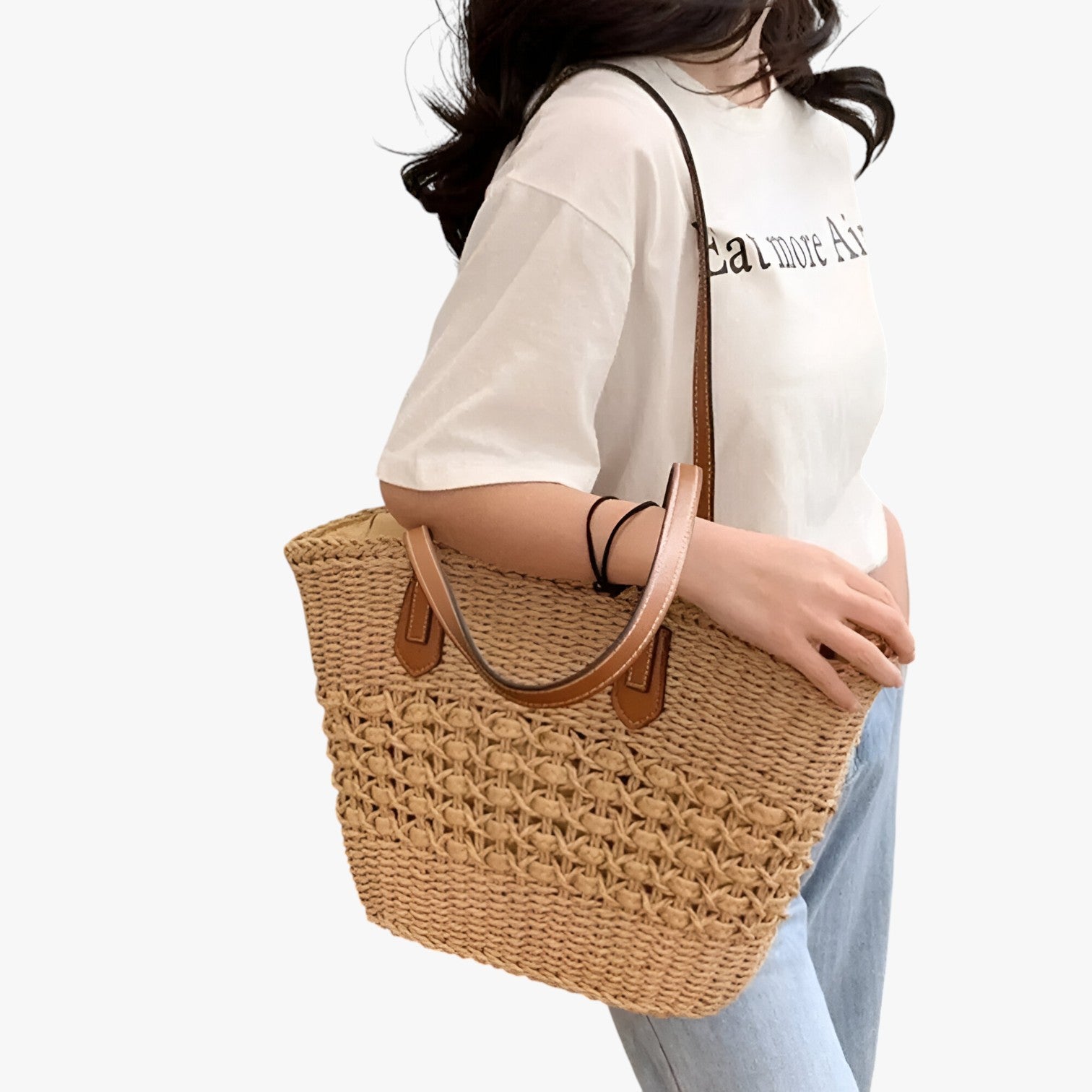 Leilani | Borsa a tracolla in paglia intrecciata per donna - Leggera e spaziosa borsa estiva - - handbags Women's handbags - Concept Palermo