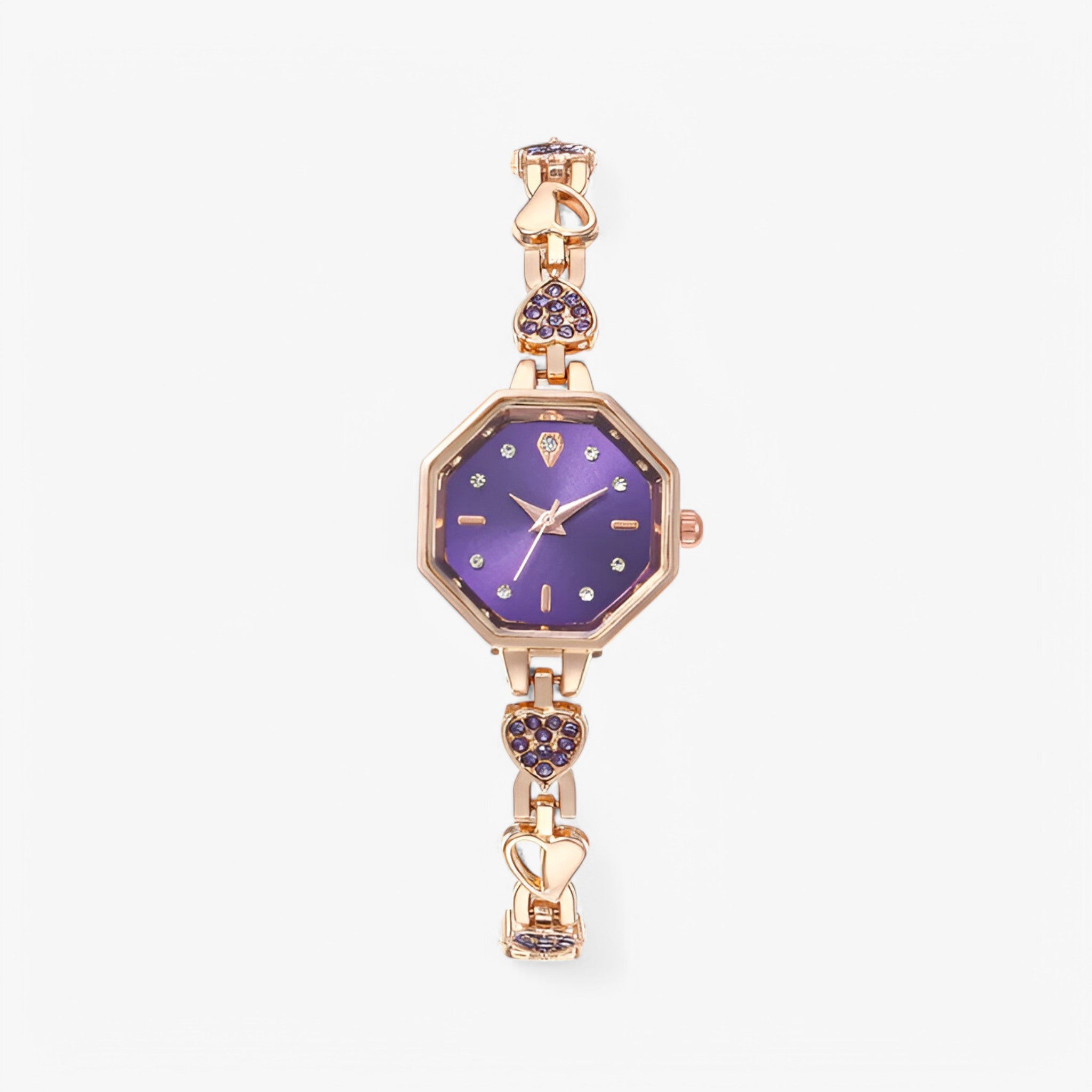 Hazel | Orologio da donna con bracciale dorato e finitura vintage in argento - Viola - - Concept Palermo