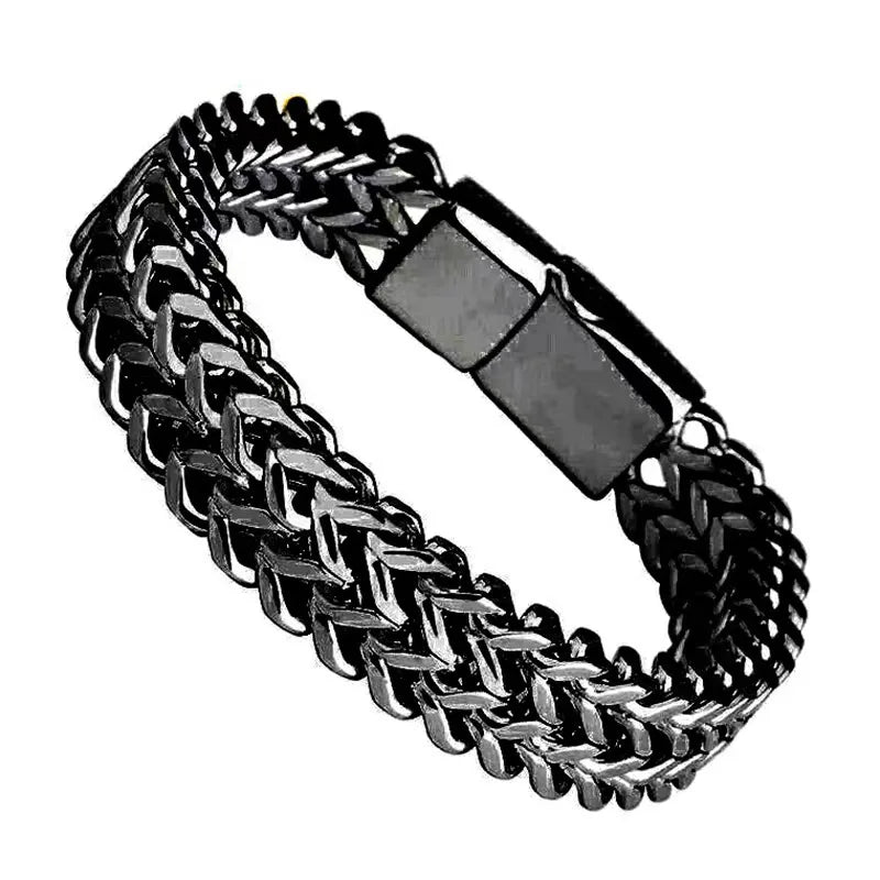 Yanis | Bracciale in acciaio inossidabile – chiusura invisibile e vestibilità perfetta - Nero - BRACELET mens accessory mens bracelet - Concept Palermo