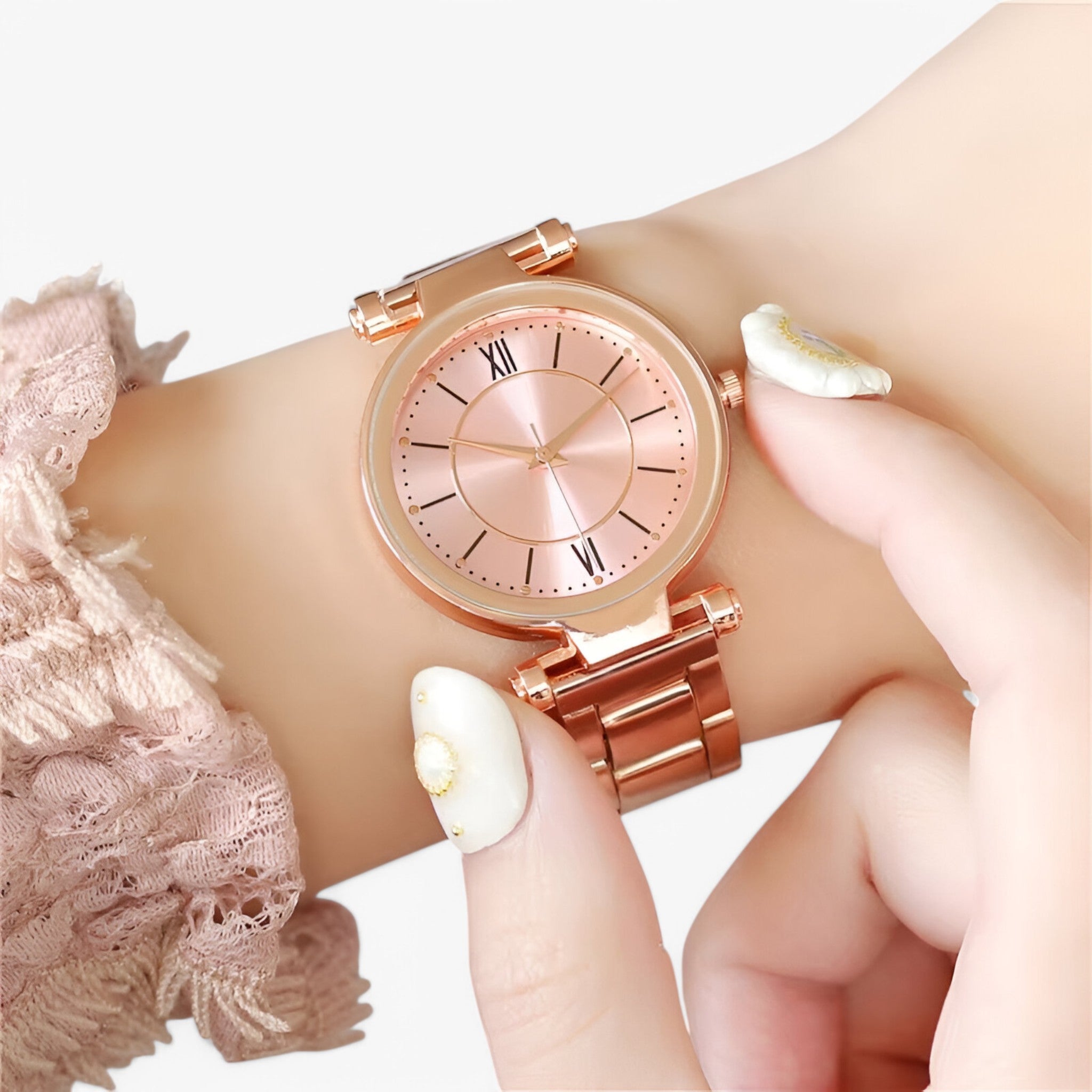 Claudia | Orologio classico in acciaio rosa - - female watch watch for women - Concept Palermo