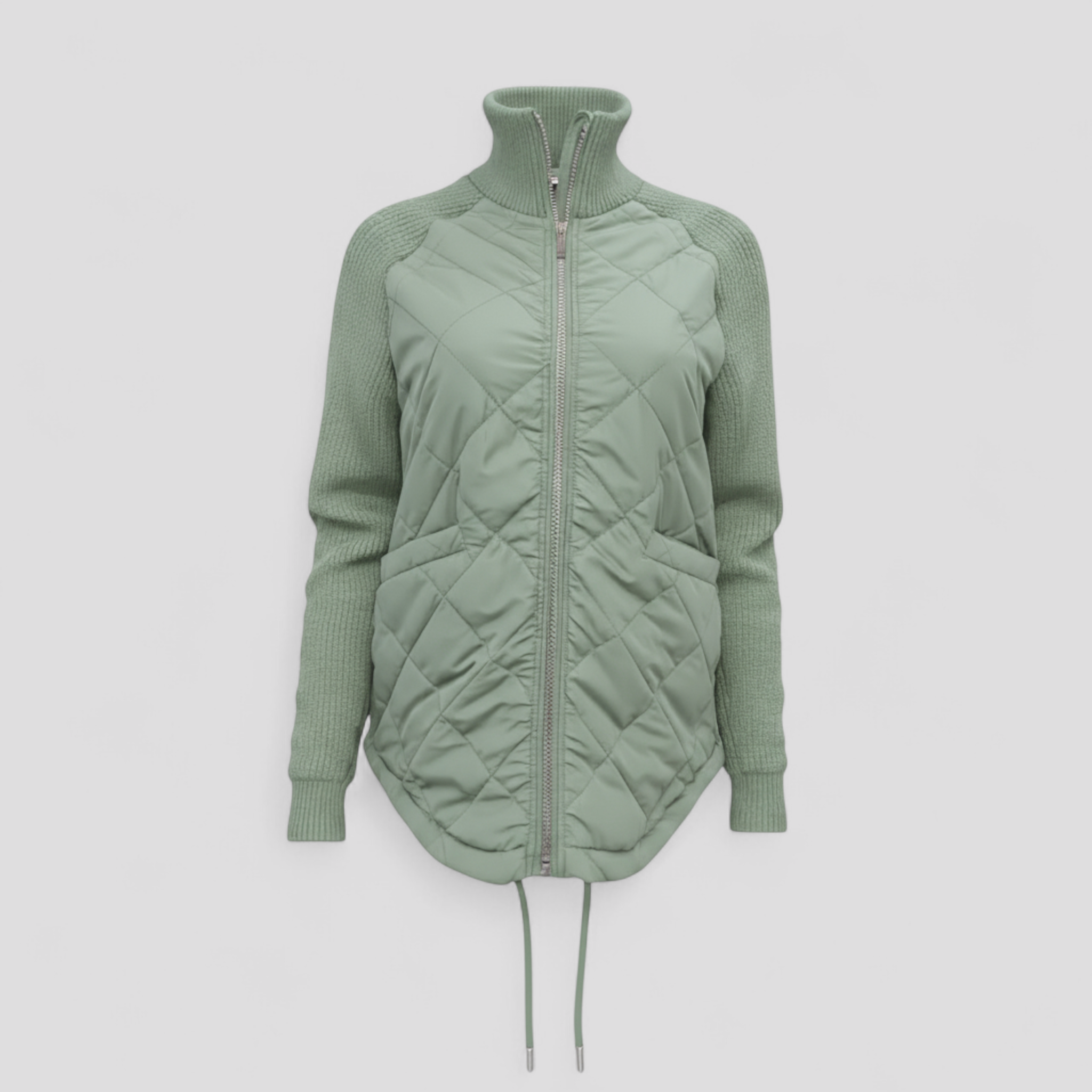 Yulia | Giacca Piumino Leggera da Donna - Verde - abbigliamento donna giacca comoda giacca elegante giacca estiva donna giacca leggera giacca multifunzionale giacca patchwork giacca piumino outerwear femminile piumino donna - Concept Palermo