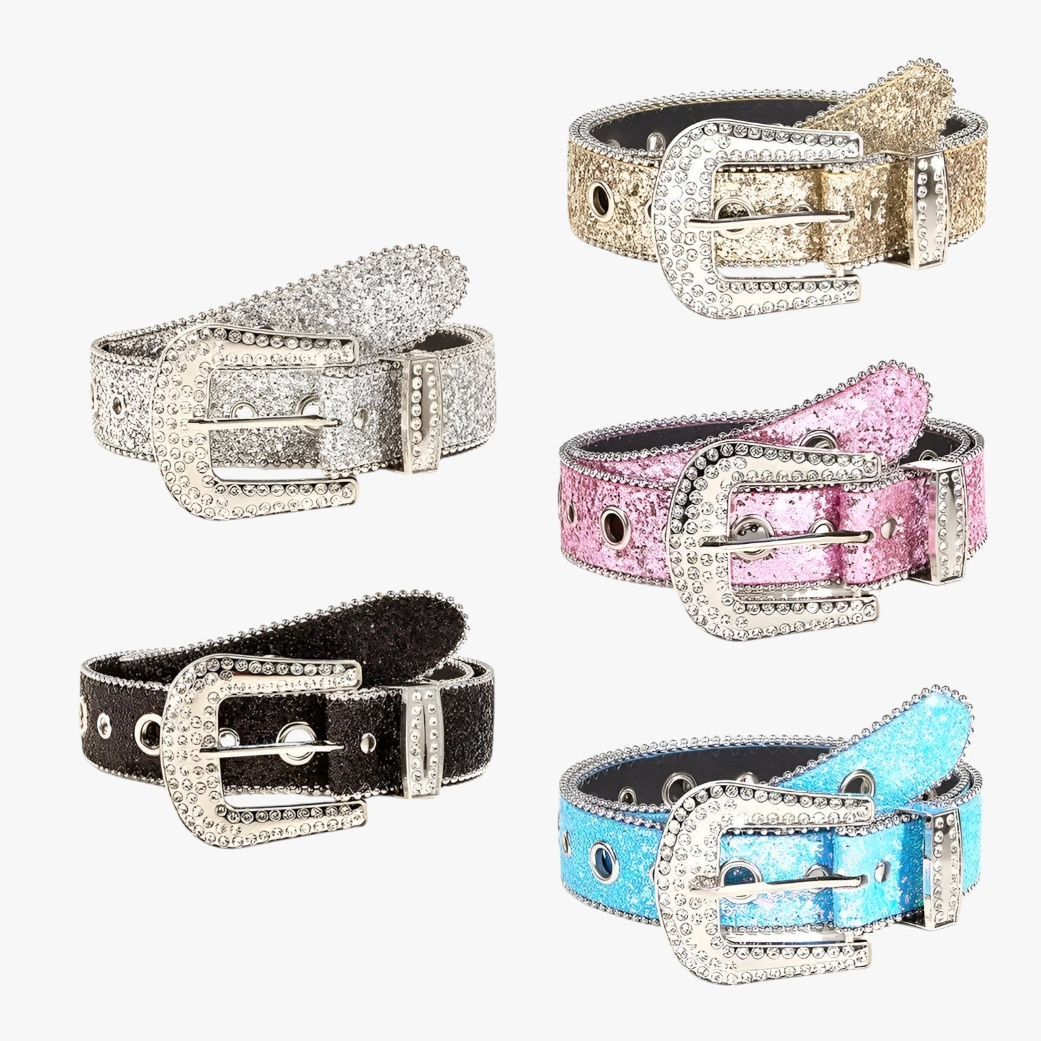 Olivia | Cintura in pelle luccicante alla moda con borchie - - belt buckle women belts waist belt for women Womens belt - Concept Palermo