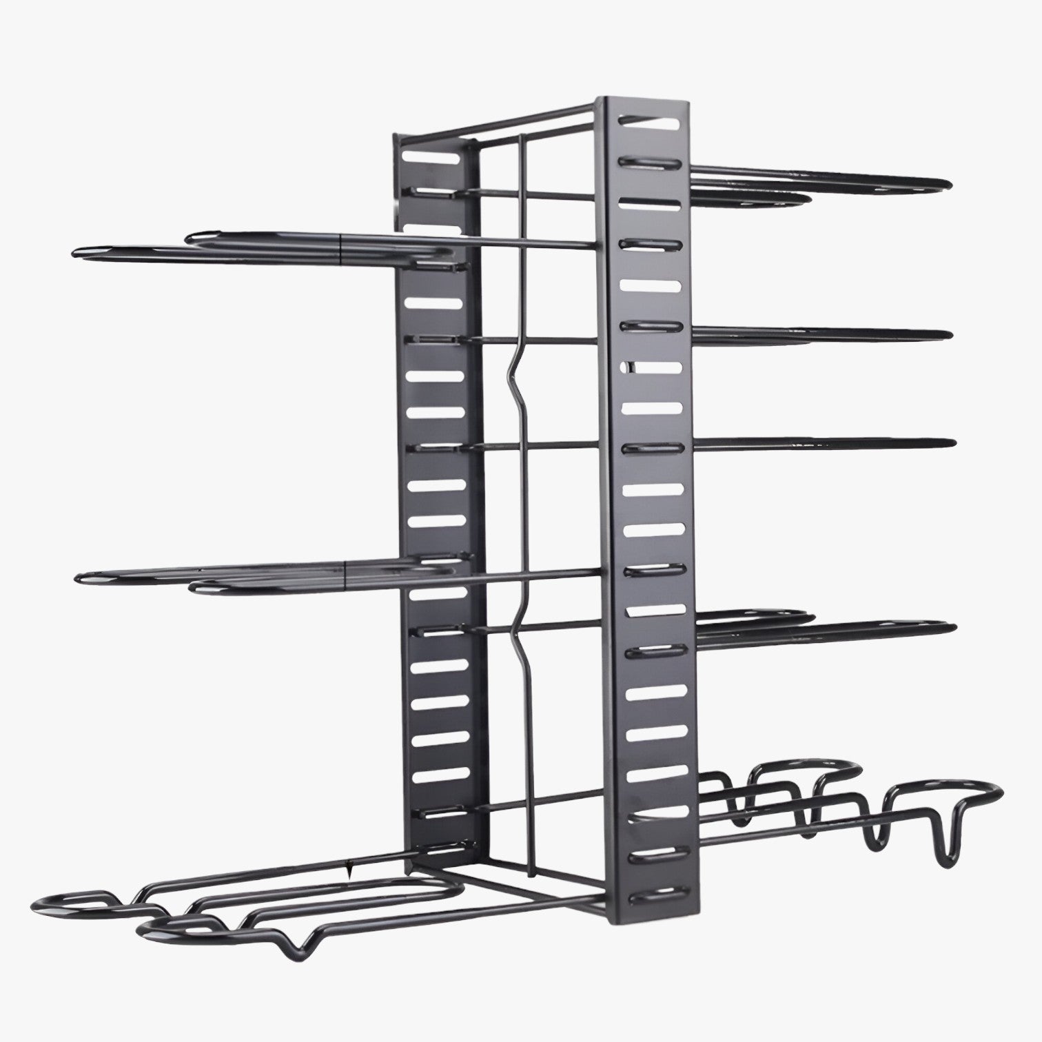 Leanna | Scaffale per pentole a 8 strati – salvaspazio e regolabile - Nero - Kitchen kitchen accessory kitchen tools - Concept Palermo