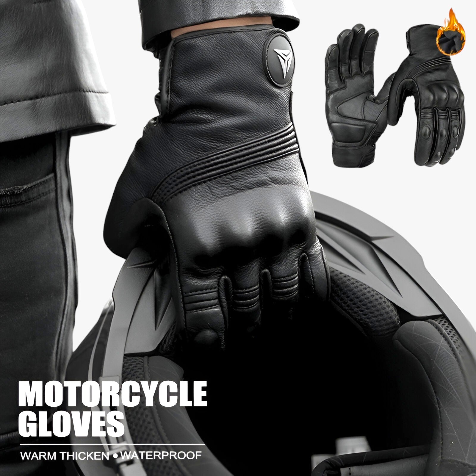 Guanti da motore caldi e antivento per l'inverno - - Mens fashion mens gloves - Concept Palermo