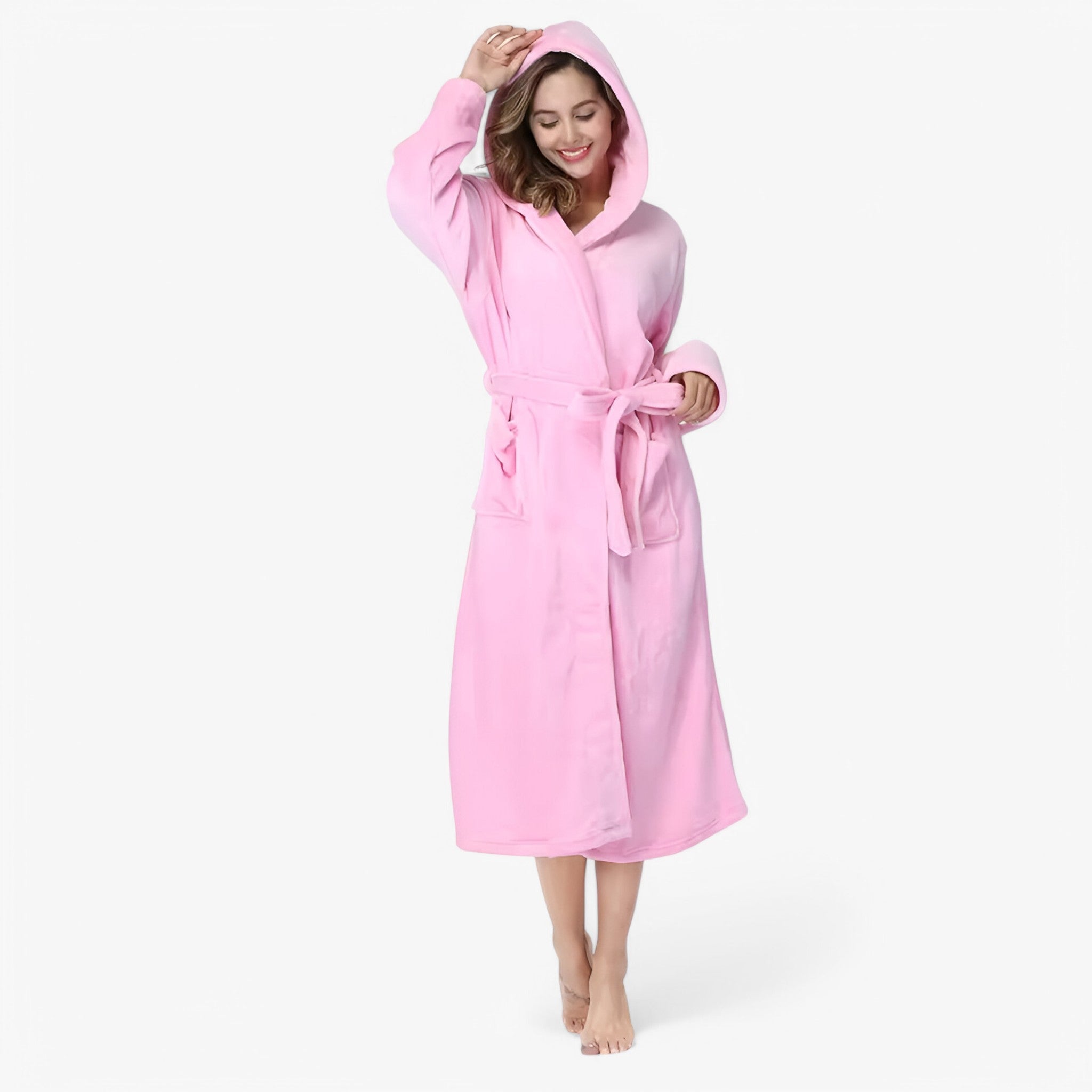 Amalie | Accappatoio in Fleece Morbido e Caldo - Rosa - - Concept Palermo