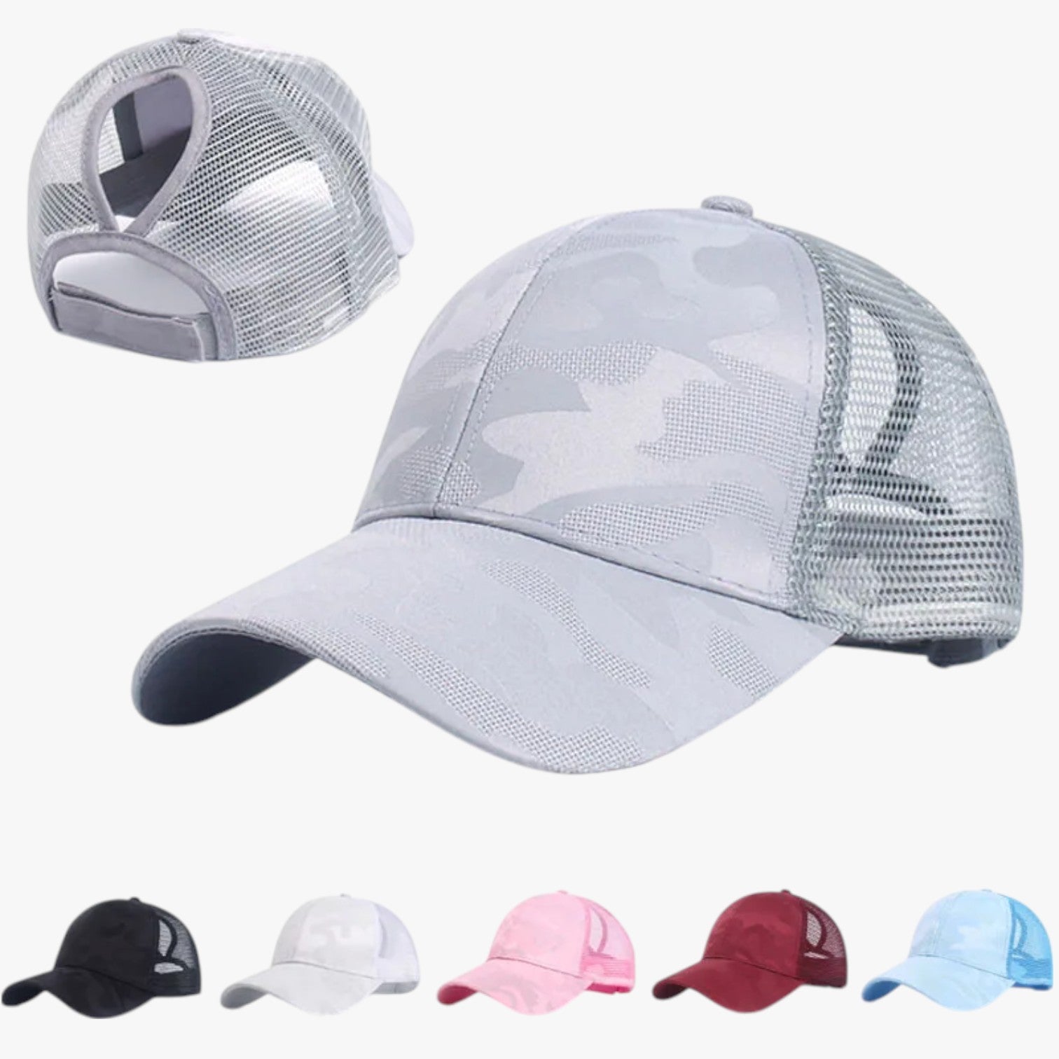 Blaire | Cappello Estivo Camo con Rete e Chignon - - hat Hat for girls hats women hat womens hat - Concept Palermo