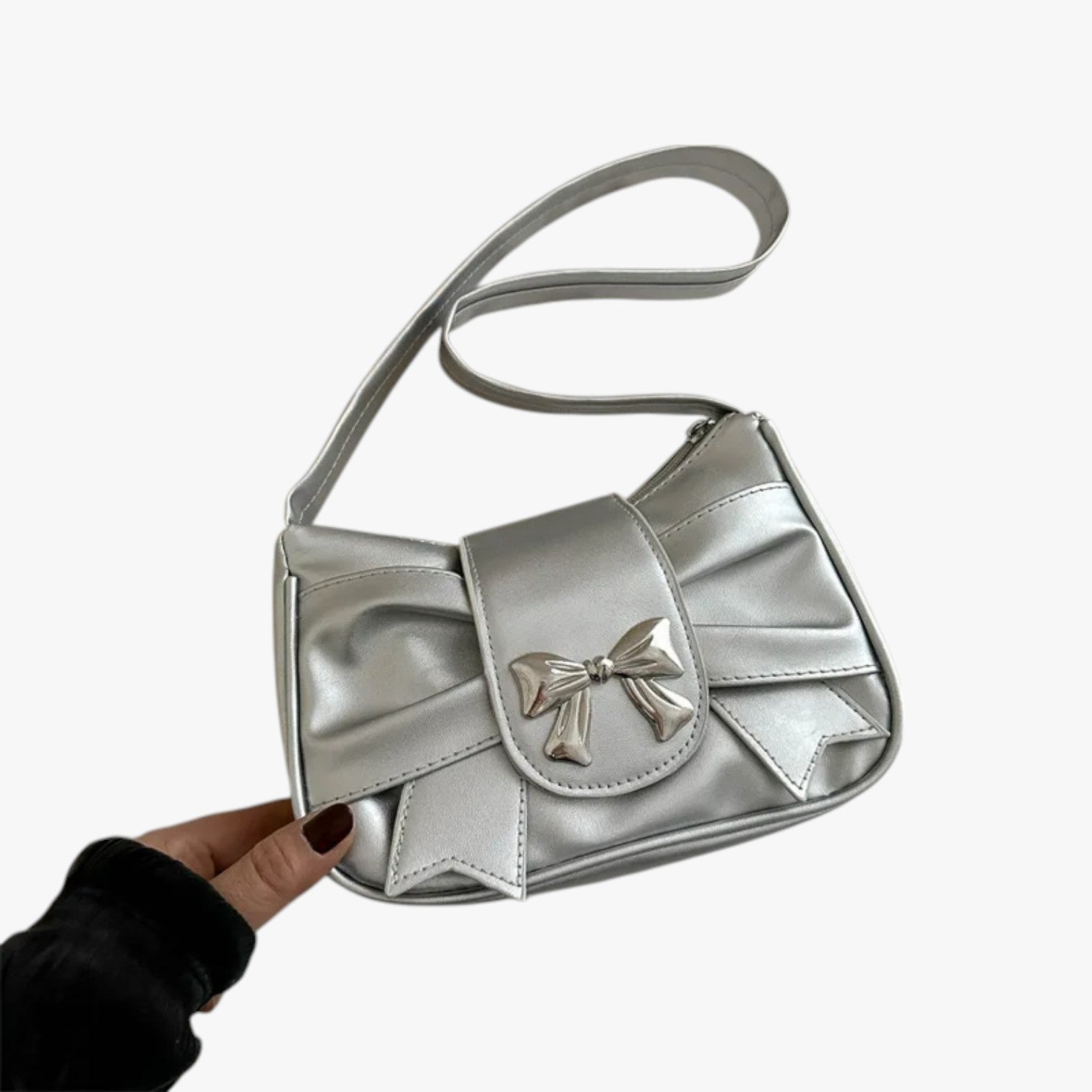 Alilie | Pochette elegante da donna – Borsa compatta ed elegante - Argento - Bags Shoulder Bags Women's shoulder bag - Concept Palermo