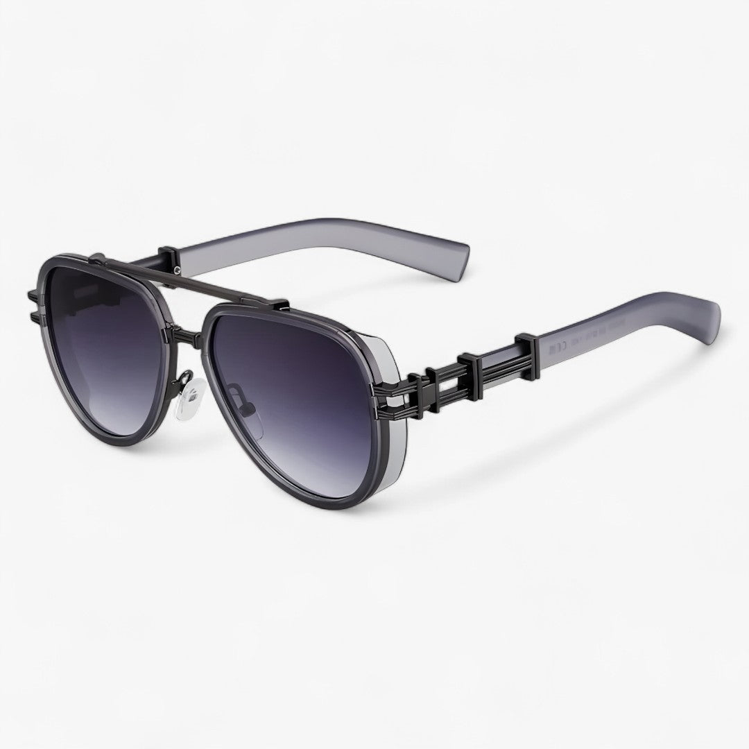 Jack | Occhiali da sole vintage in metallo stile designer - Nero opaco grigio - Fashion Sunglasses men sunglasses polarized mens sunglasses Polarized man sunglasses Sunglasses sunglasses polarized men - Concept Palermo