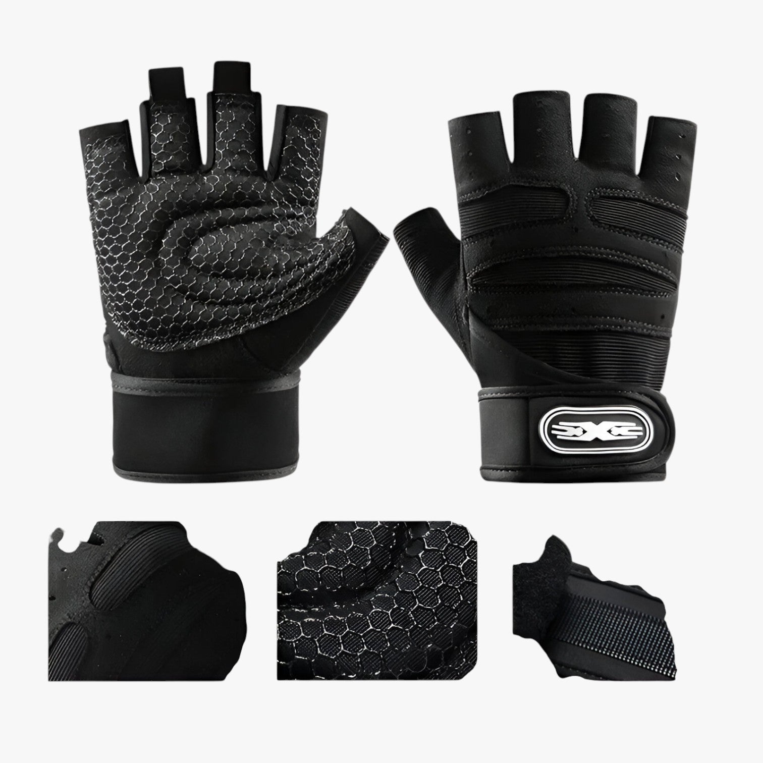 Mirko | Guanti sportivi senza dita con protezione per i polsi - - gloves mens accessory - Concept Palermo
