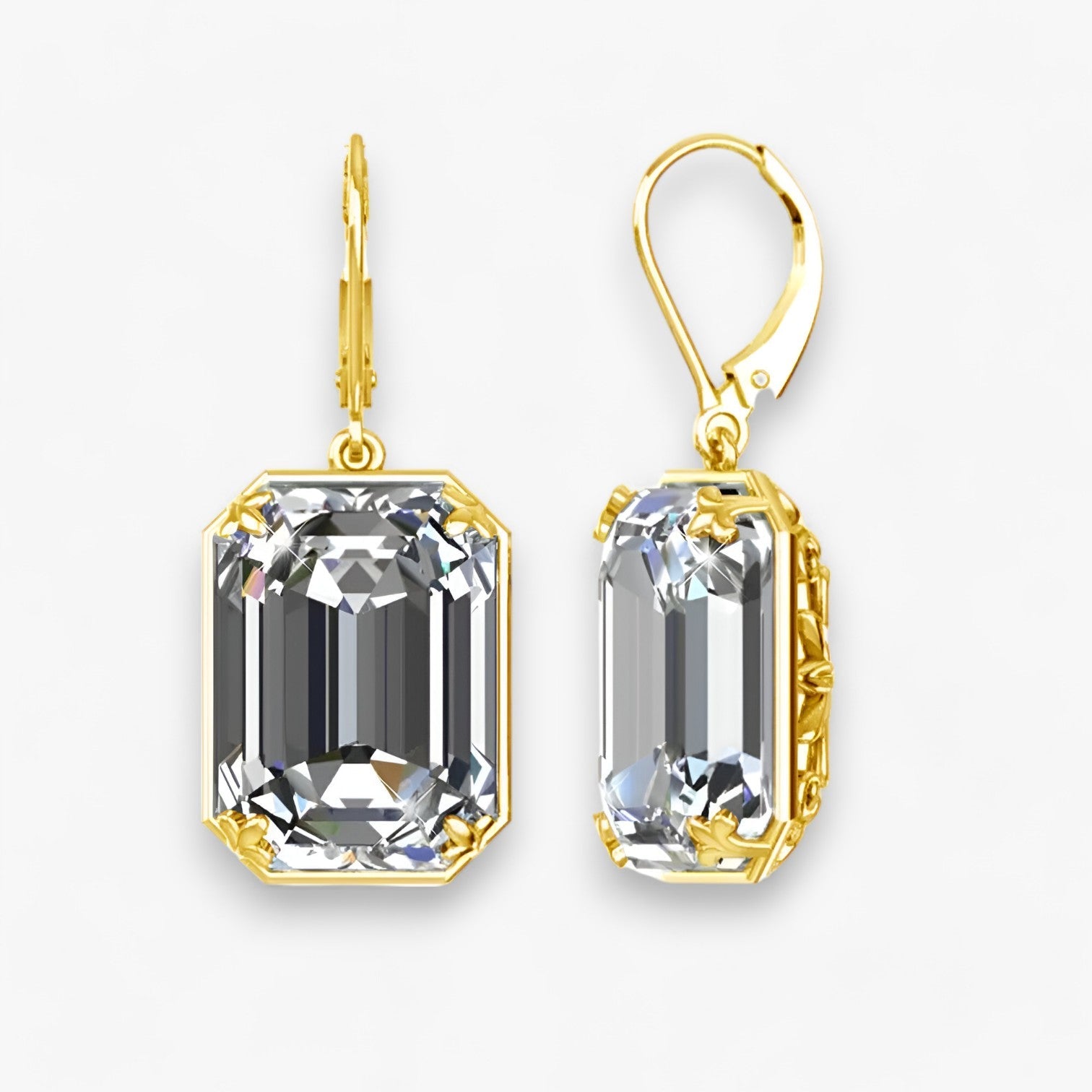 Amelia | Orecchini a Pendente in Topazio Blu – Oro e Argento Sfolgorante - Zircone Bianco - Accessories Jewelry EARRINGS - Concept Palermo
