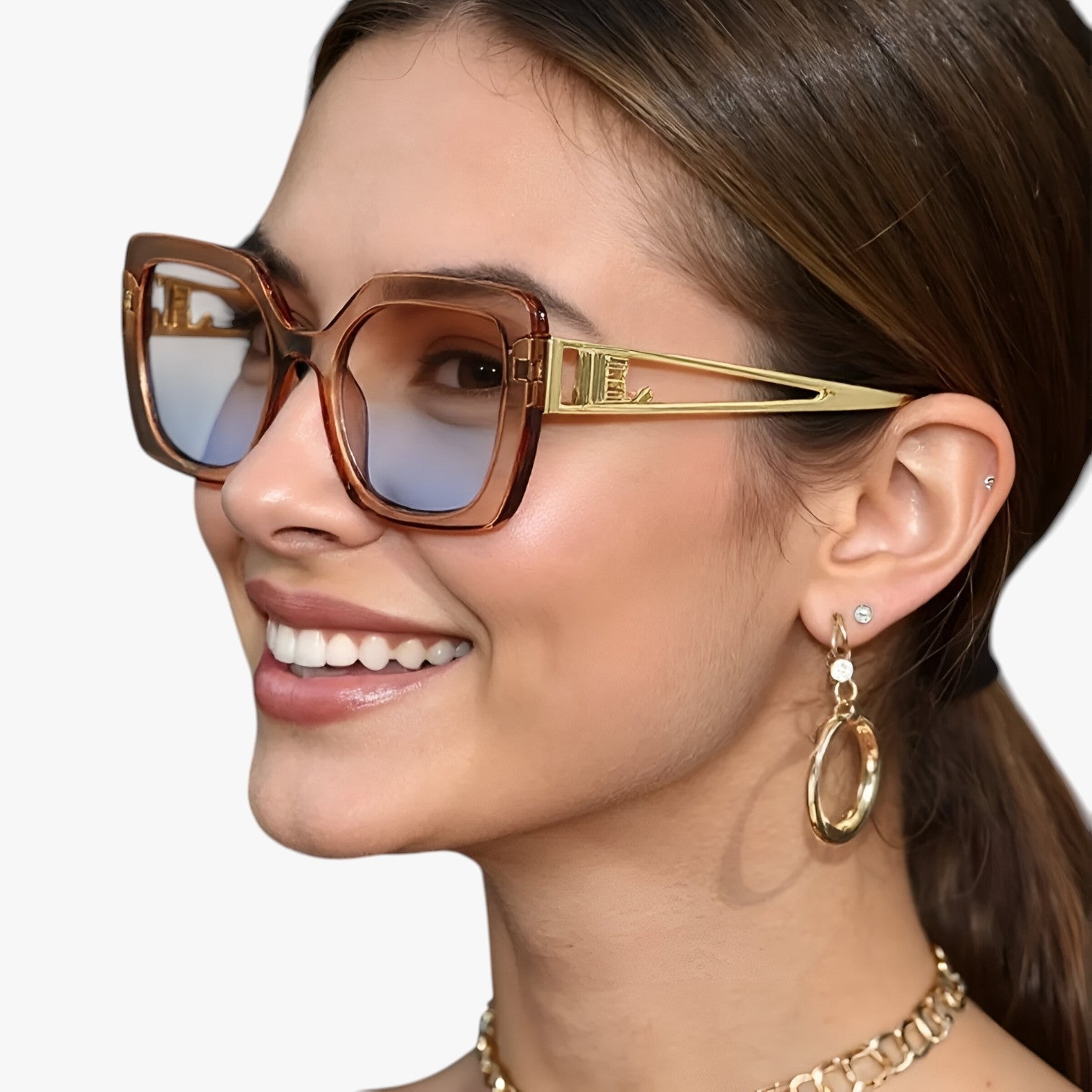 Ensley | Occhiali da sole vintage con montatura trasparente e lenti a gradiente di lusso - - Cat Eye Sunglasses Fashion Sunglasses polarized sunglasses women Sunglasses - Concept Palermo