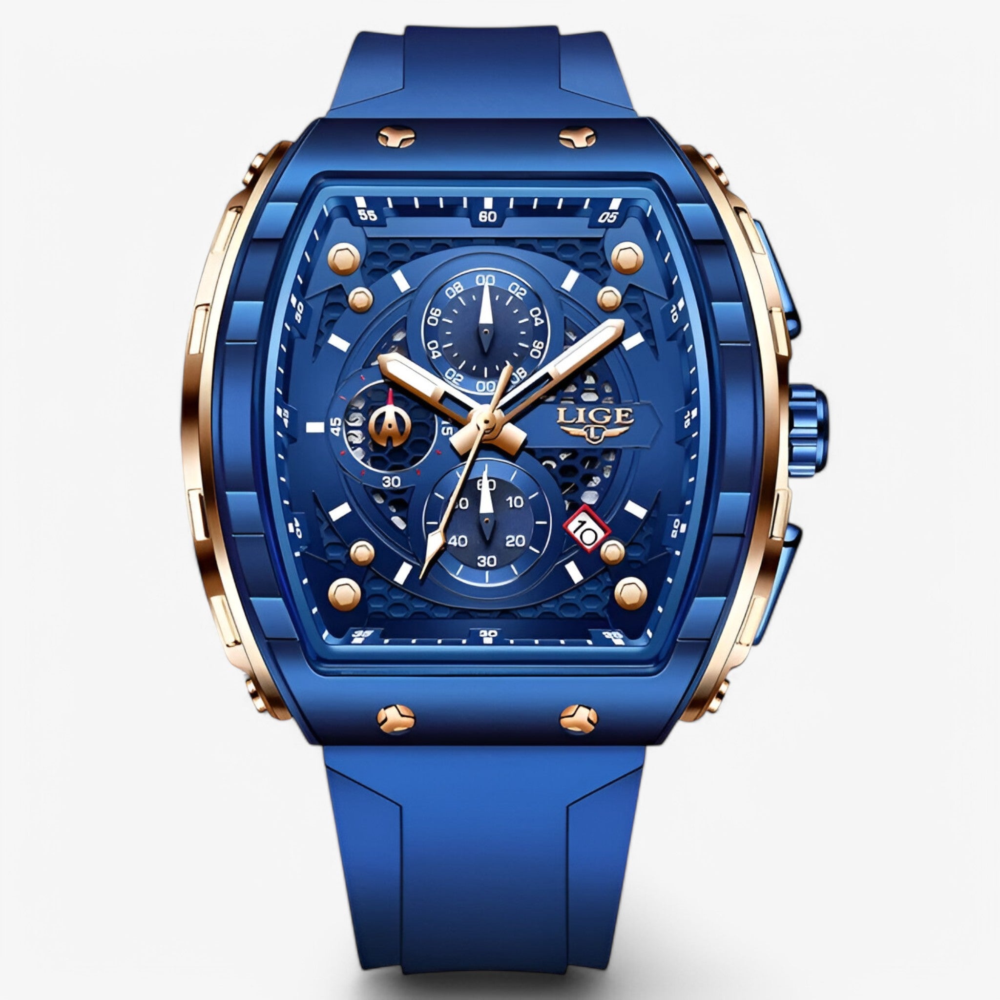 Lev | Orologio Sportivo di Lusso in Silicone - Blu oro rosa s - - Concept Palermo