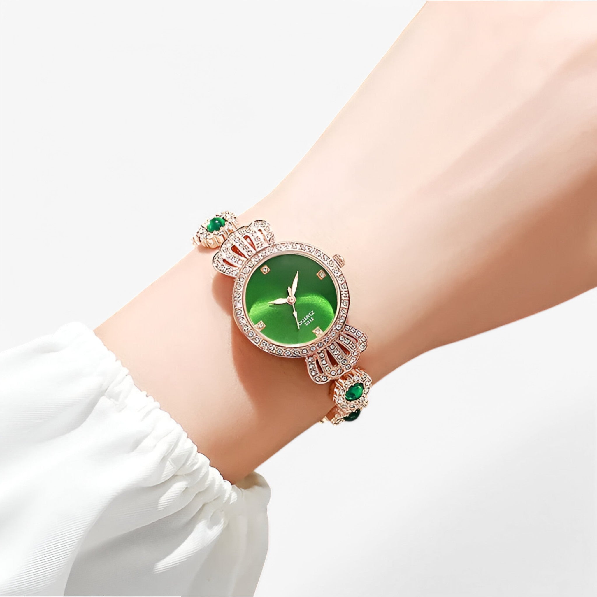 Nadine – Orologio da Donna con Pietra Elegante e Cinturino Verde - - female watch watch for women - Concept Palermo