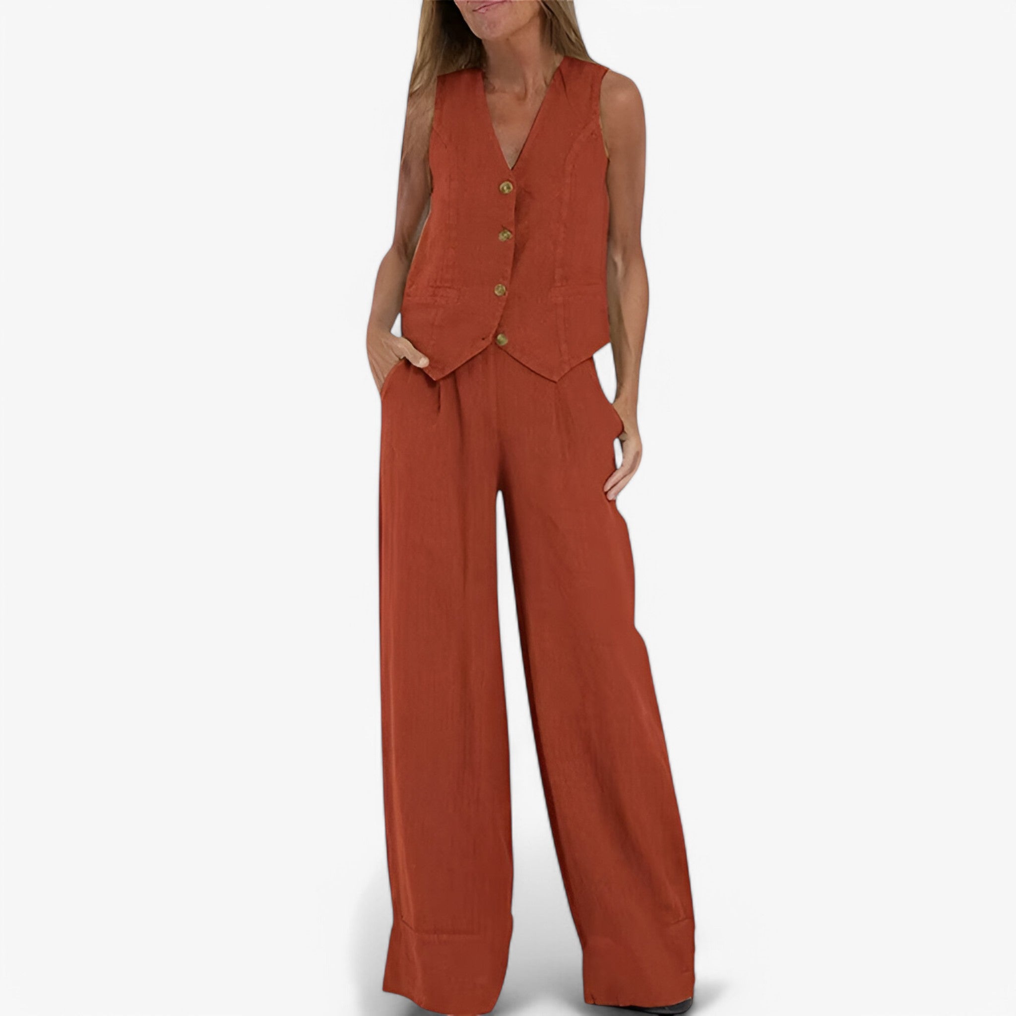 Lina | Gilet senza maniche (con pantaloni coordinati gratuiti) - Arancione - - Concept Palermo