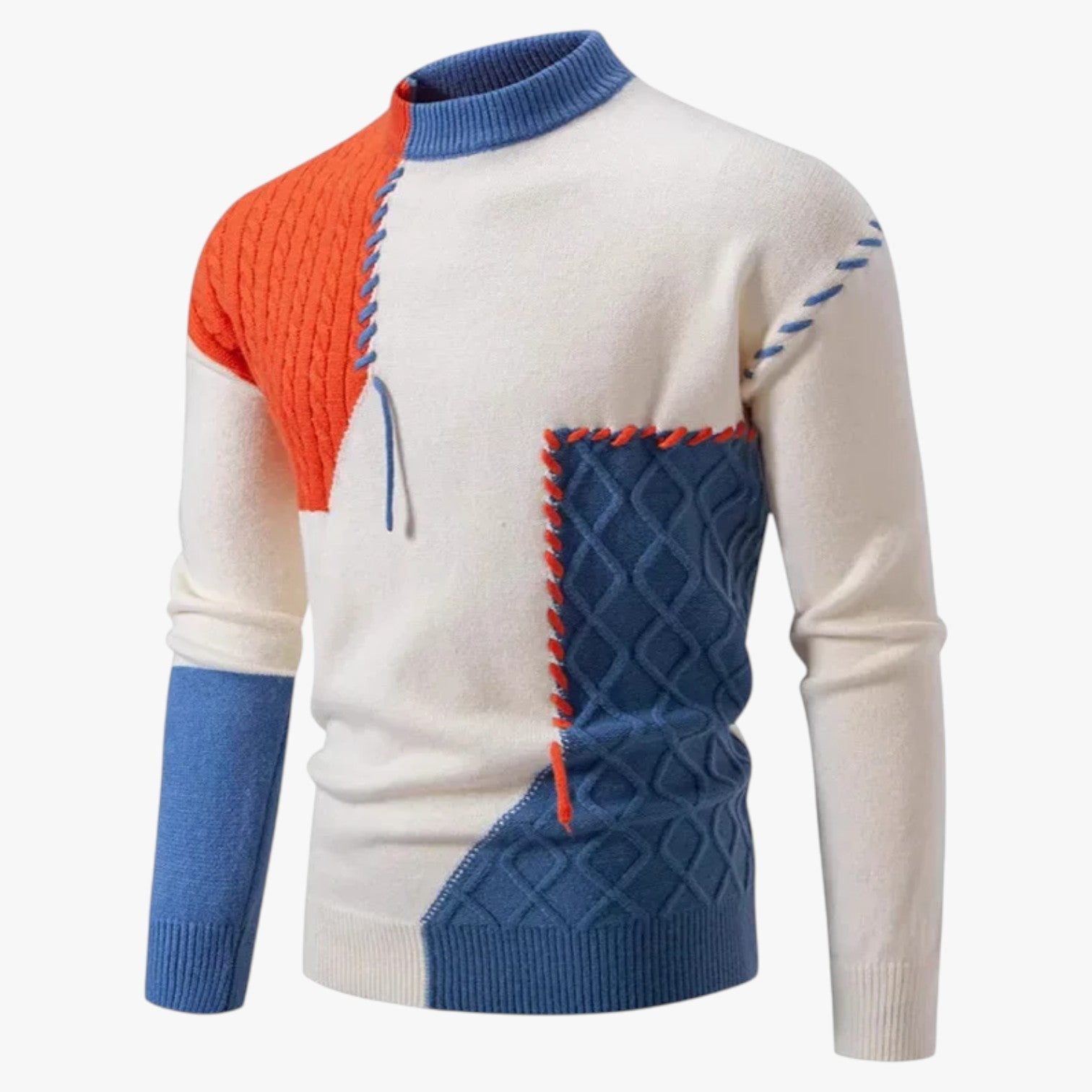 Kairo | Maglione color block da uomo, stile caldo e moderno per l'autunno - Blu - Sweater sweater men sweaters - Concept Palermo