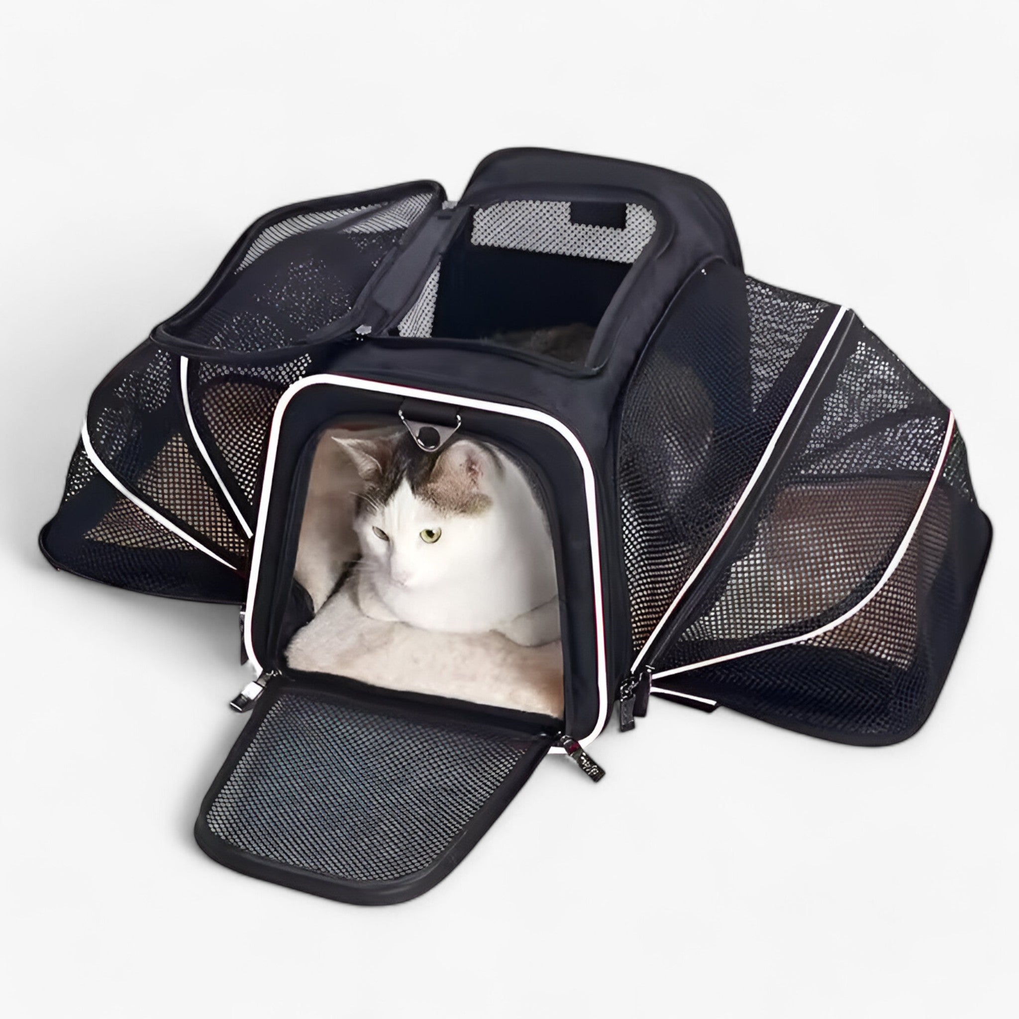 Milo | Zaino Trasportabile per Animali a Maglia e Pieghevole - Bianco - Dog dog bag DOG SUPPLIES - Concept Palermo