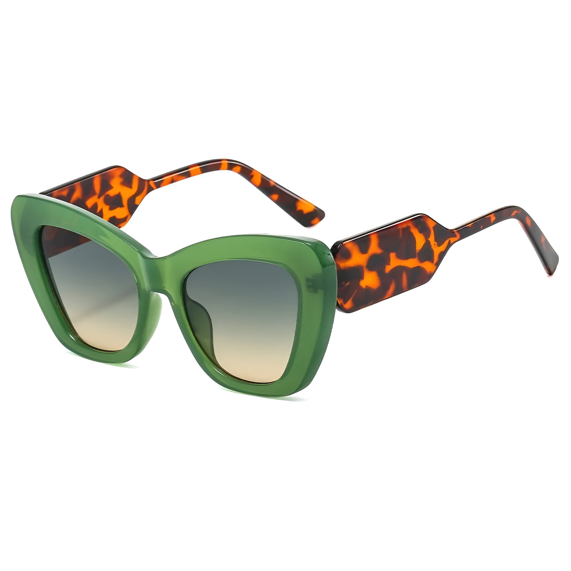Melanie | Occhiali da sole oversize a forma di occhio di gatto con protezione UV400 - verde verde giallo come immagine - Cat Eye Sunglasses cateye sunglasses Fashion Sunglasses polarized sunglasses women Sunglasses womens sun glasses - Concept Palermo