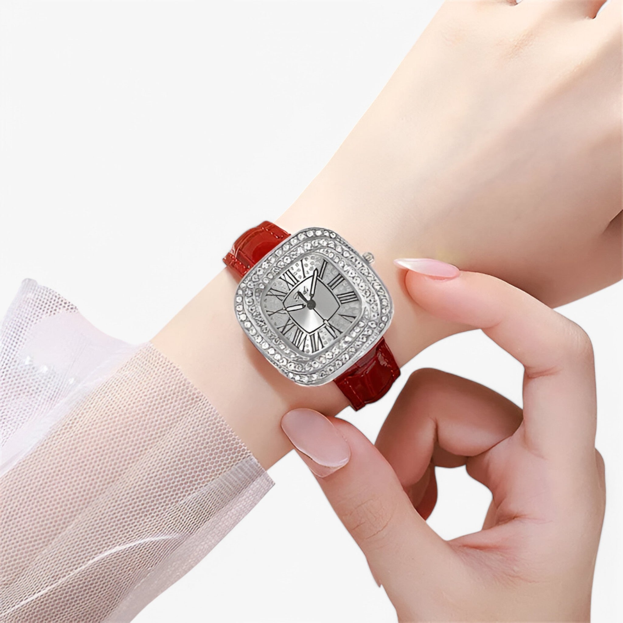 Stella – Orologio da Donna Elegante in Pelle Verde con Diamanti - - female watch watch for women - Concept Palermo