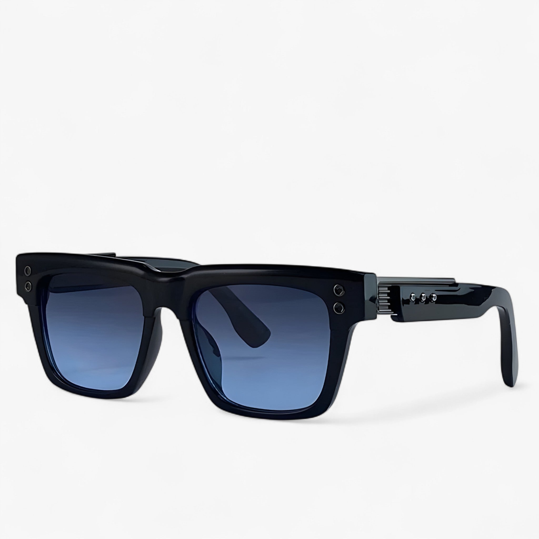 Damon | Occhiali da sole quadrati polarizzati steampunk - 1. Nero Blu - Fashion Sunglasses men sunglasses polarized mens sunglasses Polarized man sunglasses Sunglasses sunglasses polarized men - Concept Palermo