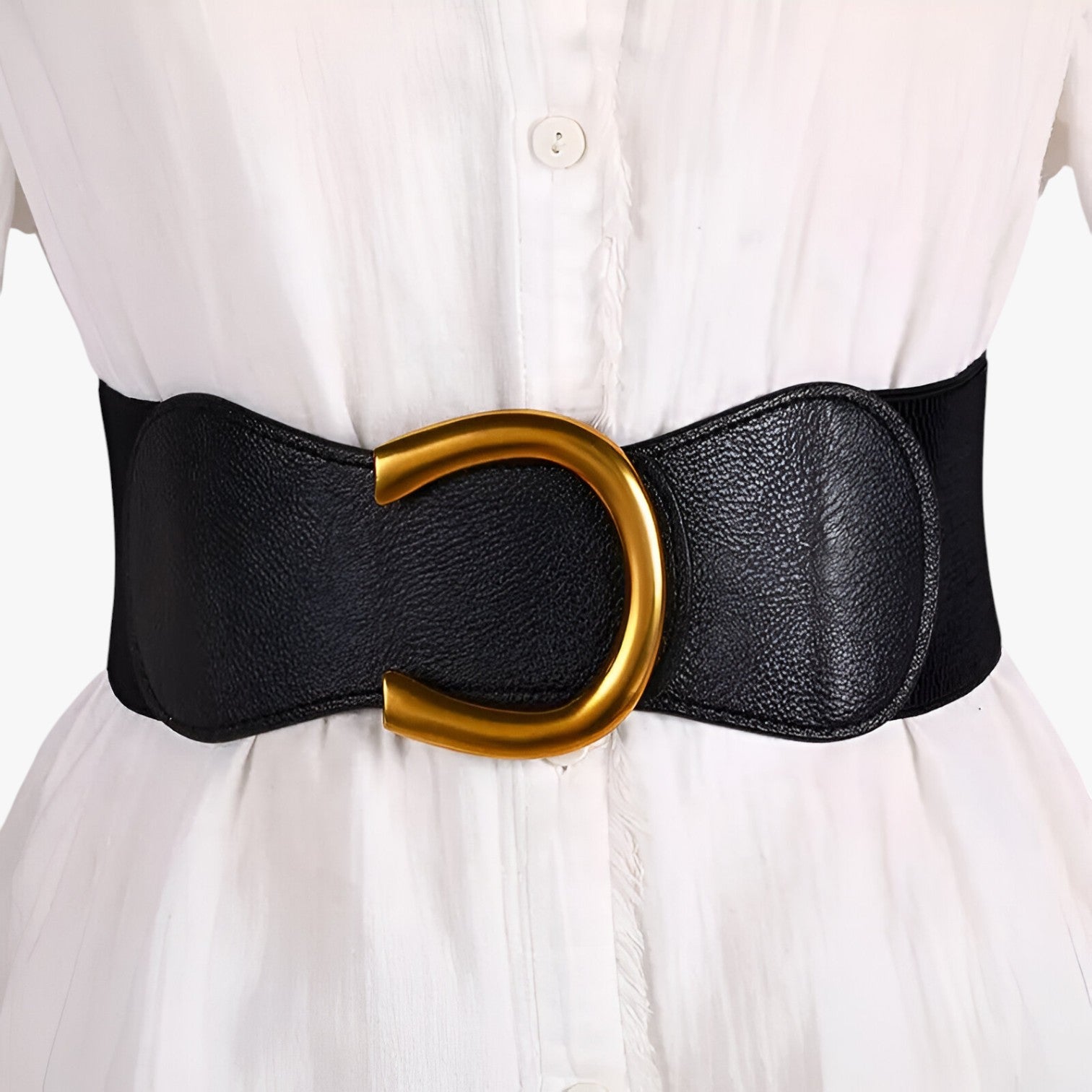 Elise | Cintura elastica larga con fibbia dorata - - Belts waist belt for women Womens belt - Concept Palermo