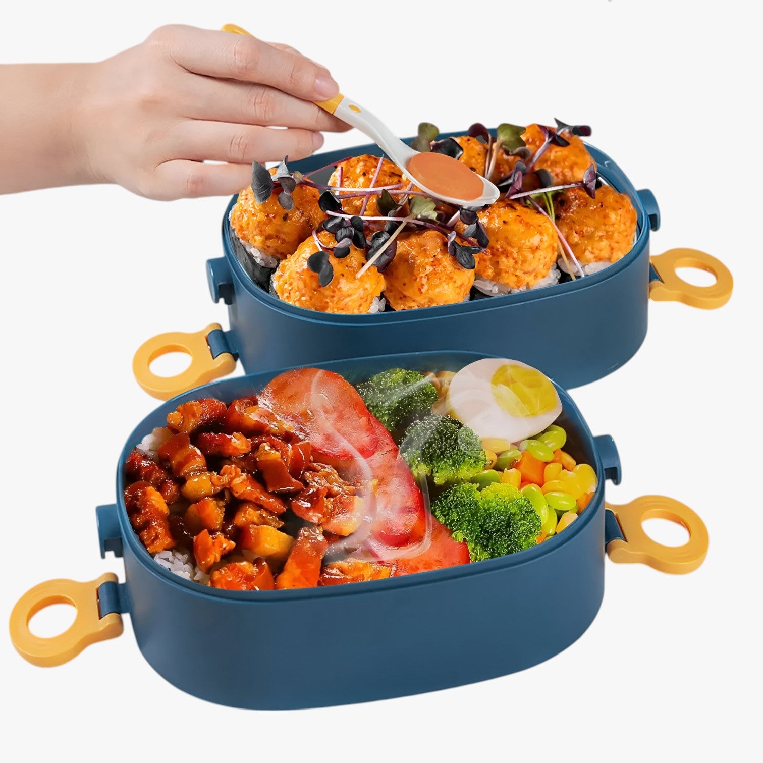 Frankie | Scatola Pranzo da 2000ML a Prova di Perdite con 3 Scomparti - - Kitchen lunch box - Concept Palermo