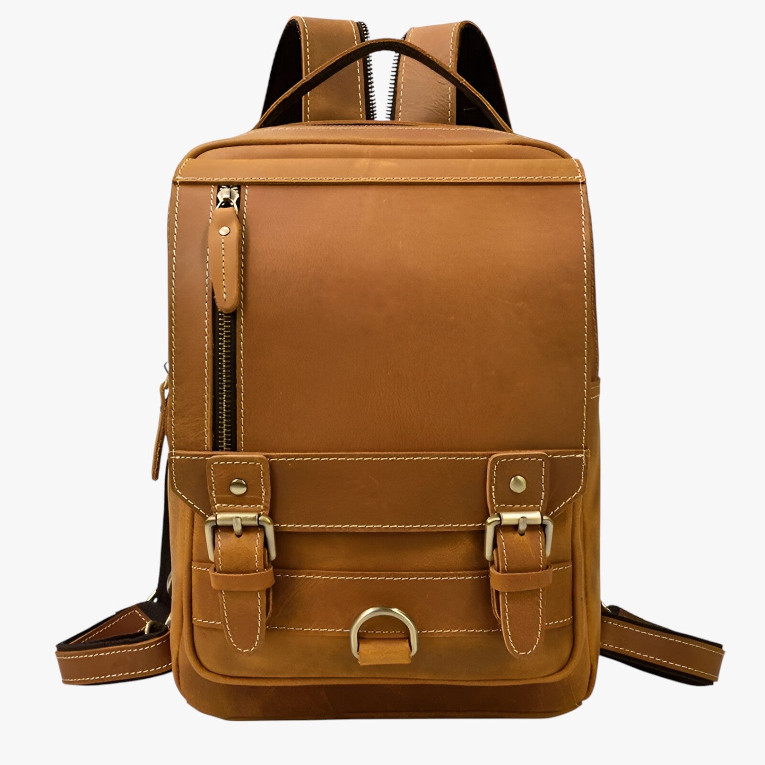 Jake | Zaino in pelle vintage a doppio uso - 1038-marrone chiaro - Bags bags for men - Concept Palermo