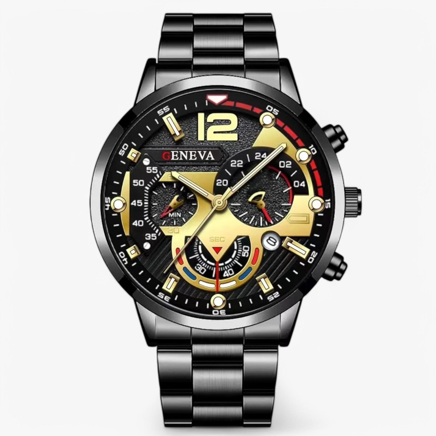 Andres | Strak e Luminoso – Orologio da Uomo in Acciaio Inossidabile di Lusso - Nero - mens accessory watch watch for men - Concept Palermo