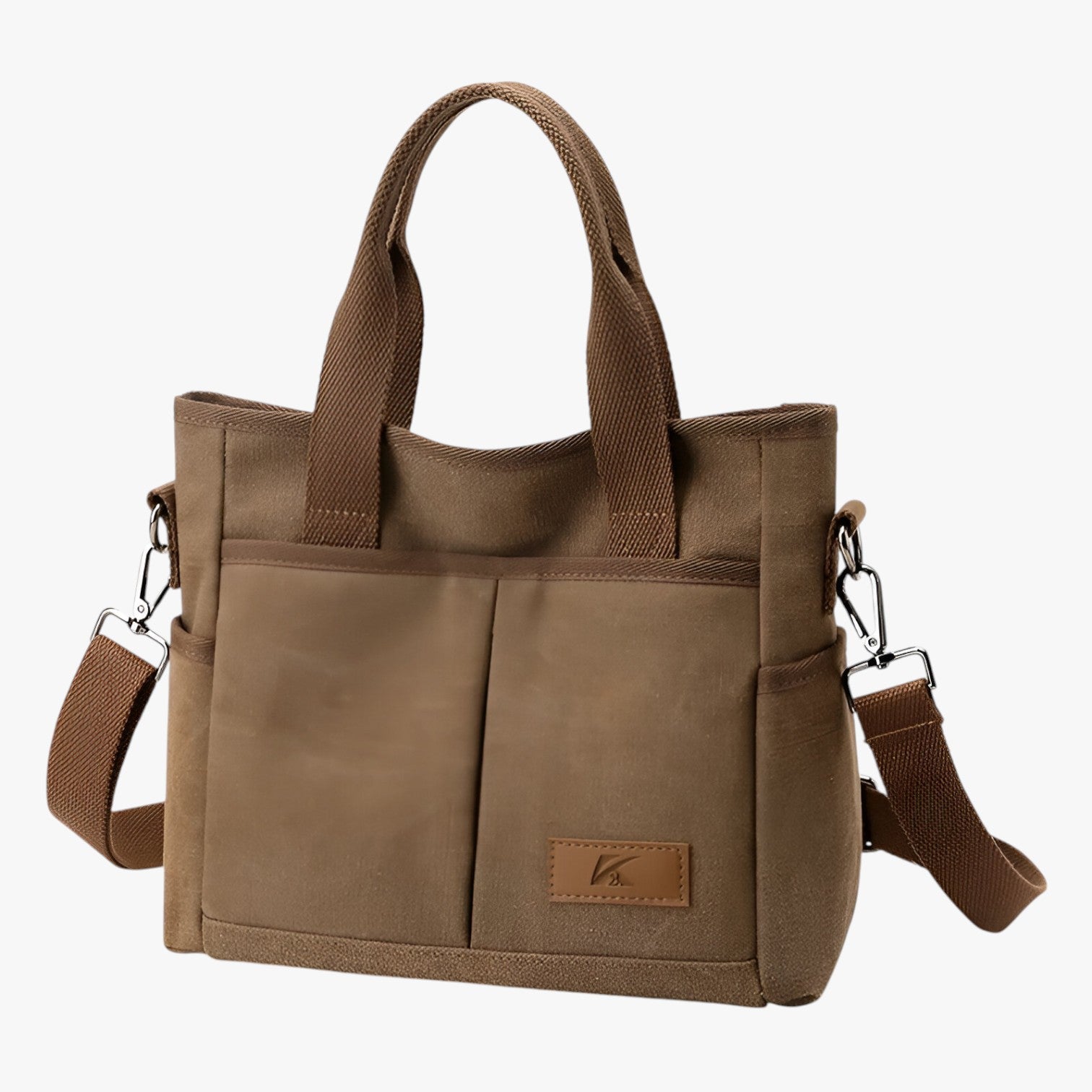 Rylee | Ampa borsa a tracolla e da viaggio in tela - Caffè (20cm<Max Lunghezza<30cm) - handbags Women's handbags - Concept Palermo
