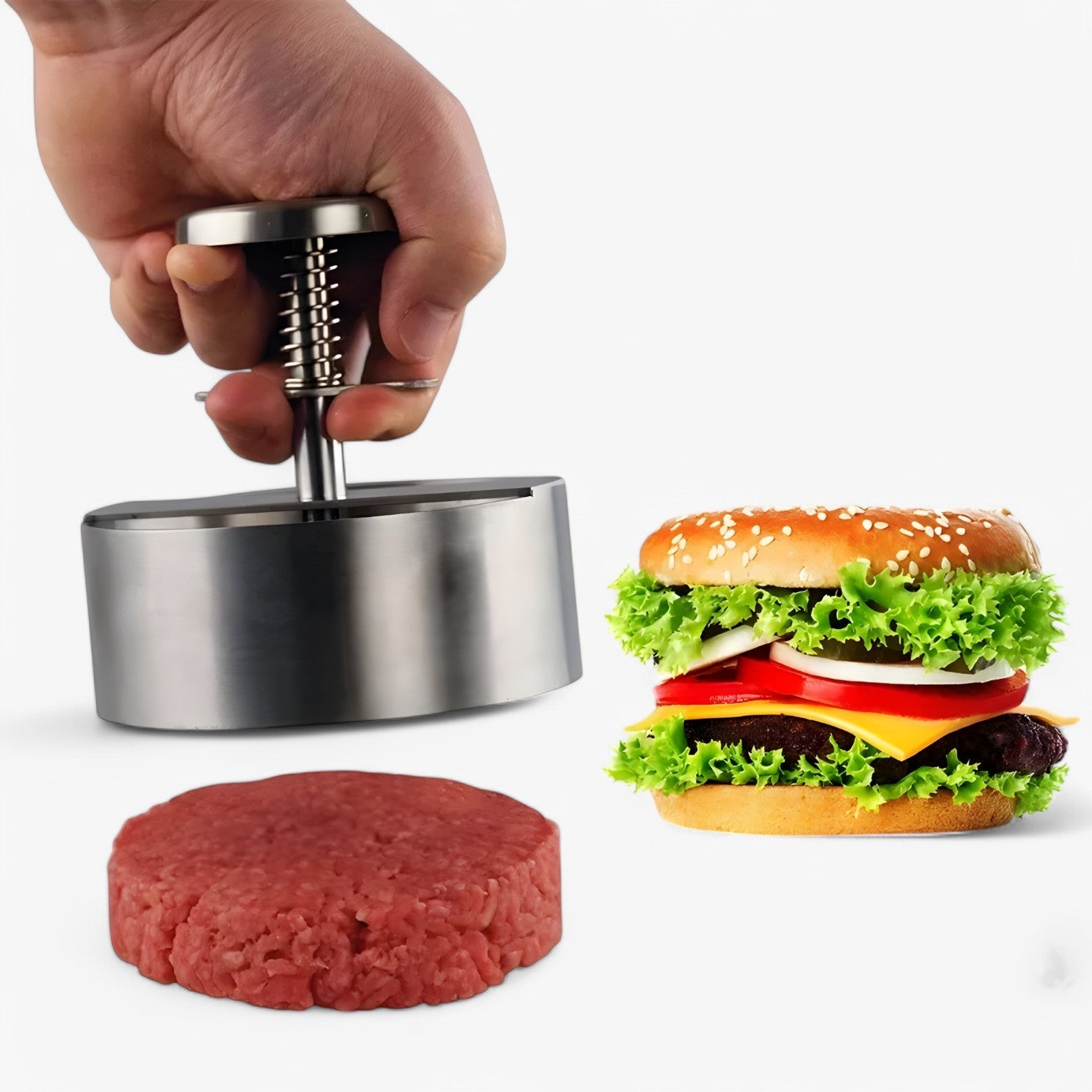 Dania | Pressa per hamburger in acciaio inossidabile - Hamburger antiaderenti perfetti - - Kitchen kitchen accessory kitchen tools - Concept Palermo