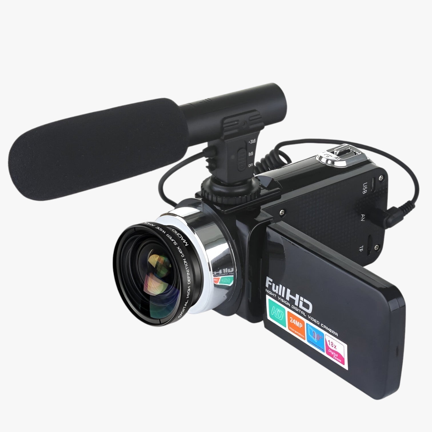 Nikodem | Camcorder classica da 24MP – video cristallini, sempre e ovunque - Con obiettivo per microfono - camera gadget - Concept Palermo