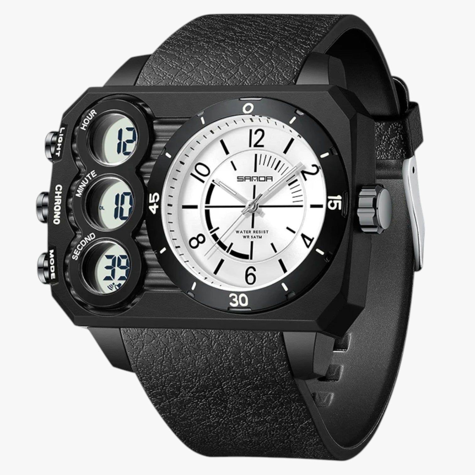Zain | Orologio sportivo con doppio display - Nero Bianco - watch watches WATCHES FOR MEN - Concept Palermo