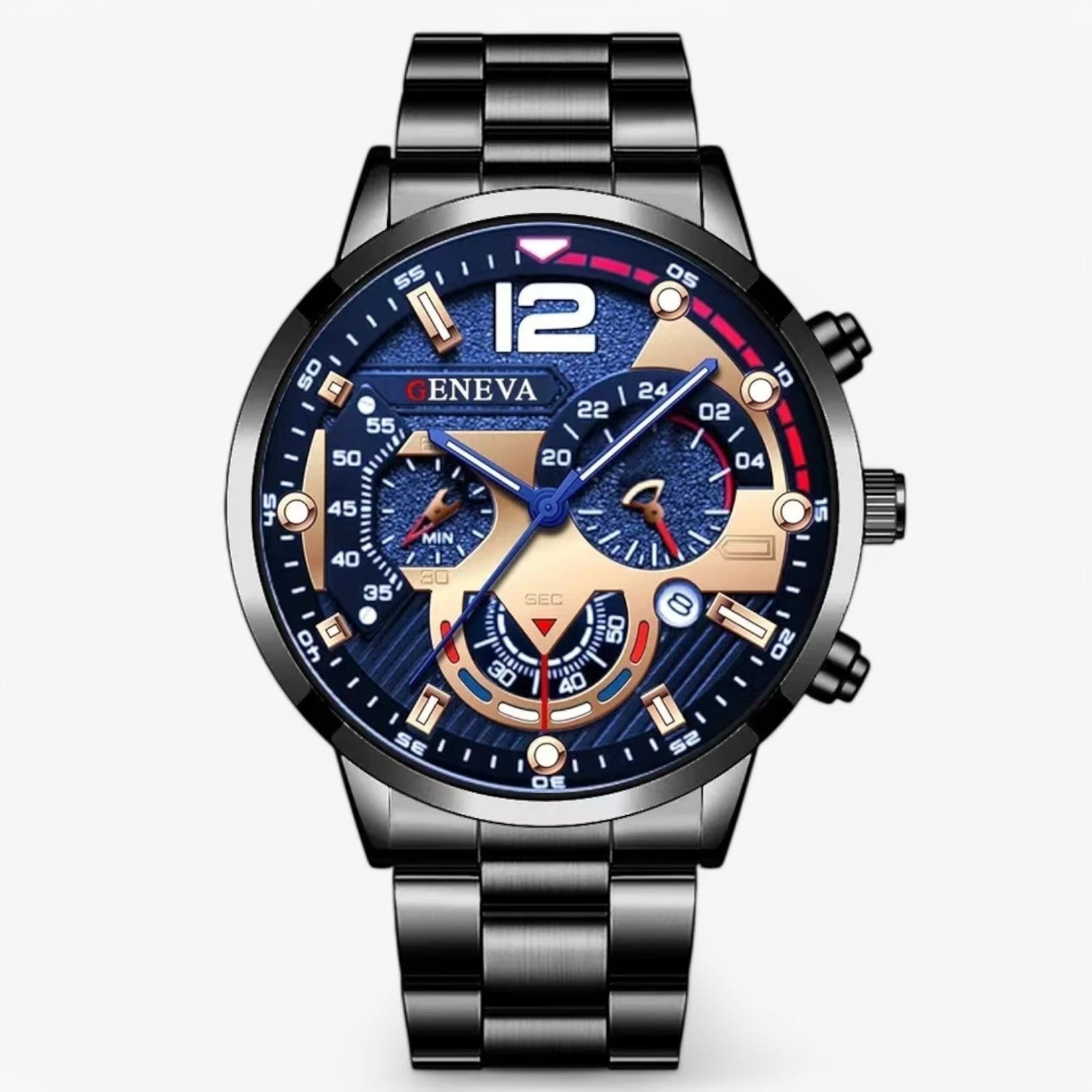 Andres | Strak e Luminoso – Orologio da Uomo in Acciaio Inossidabile di Lusso - Blu - mens accessory watch watch for men - Concept Palermo