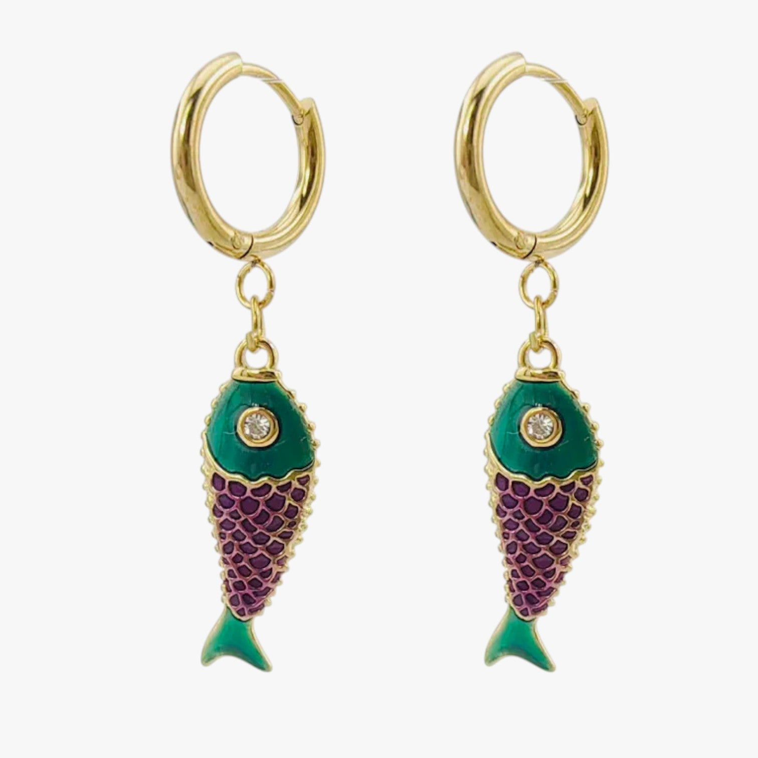 Irene | Orecchini koi estivi in acciaio colorato - Porpora - EARRINGS Earrings for Women Girls womens earring - Concept Palermo
