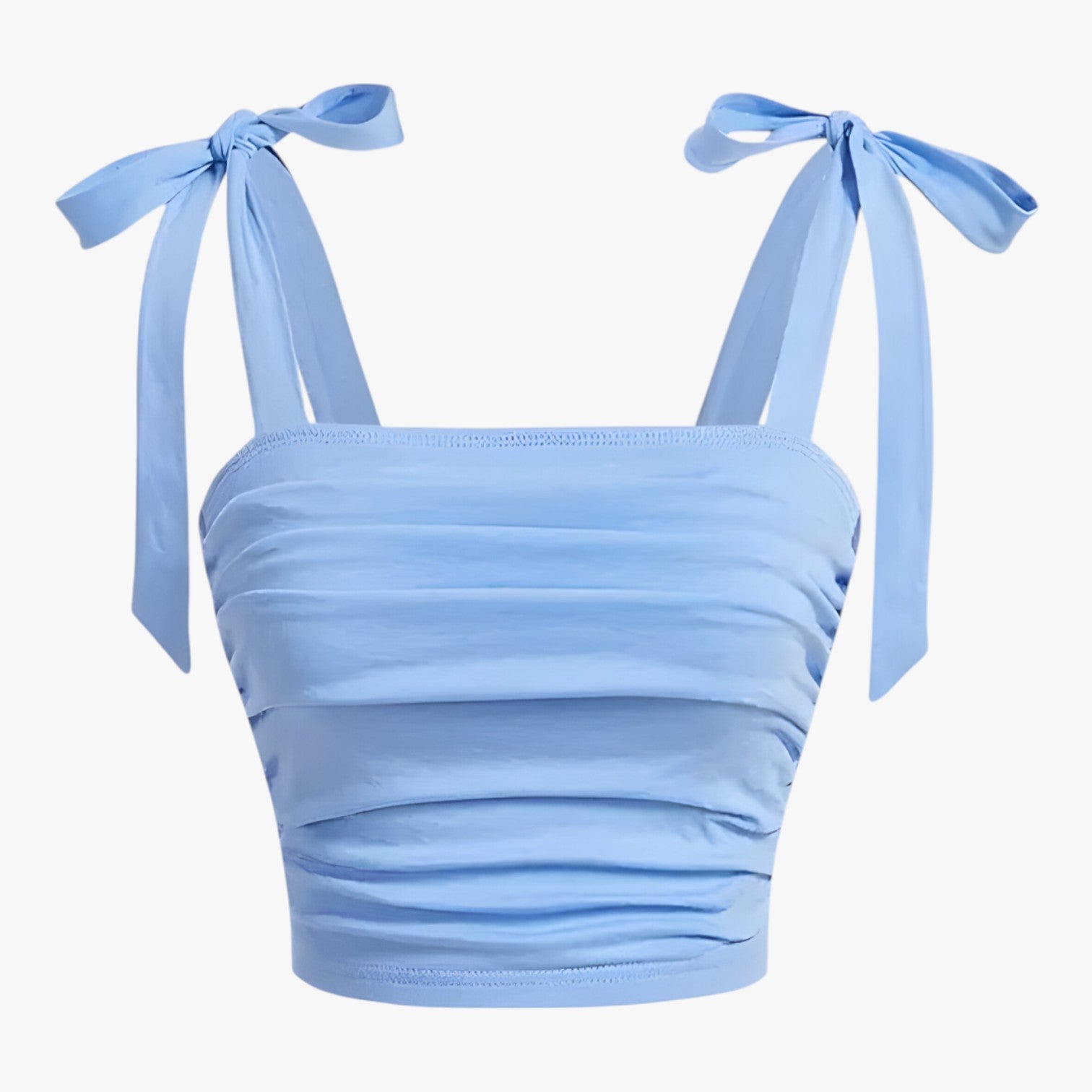 Talia | Top corto senza spalle rosa - Azzurro chiaro - - Concept Palermo