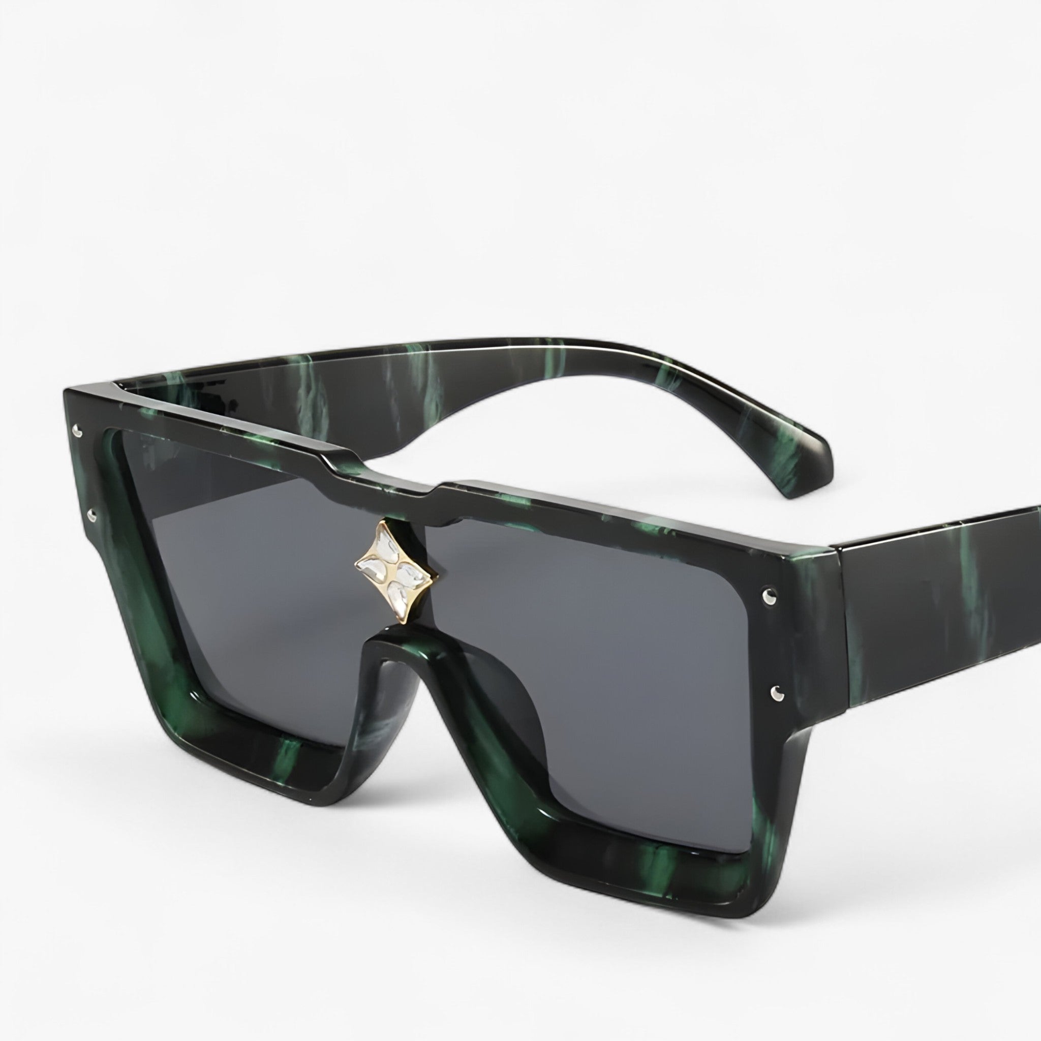 Henri | Occhiali da sole quadrati punk specchiati - VerdeGrigio - Fashion Sunglasses men sunglasses polarized mens sunglasses Polarized man sunglasses Sunglasses sunglasses polarized men - Concept Palermo