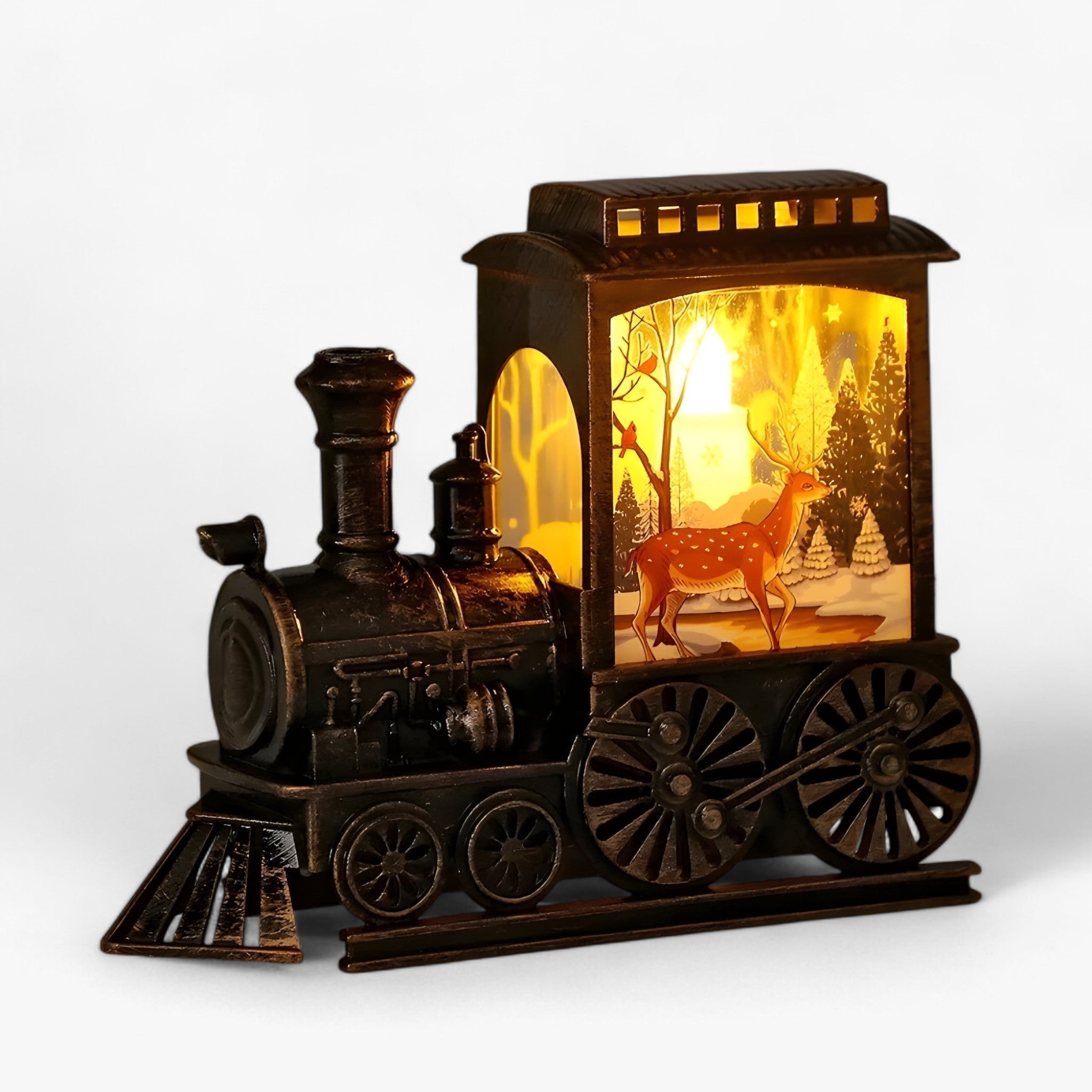 Luci del treno d'epoca - Luci a batteria portatili - Decorazione festiva per Natale e per le feste - Cervo 1 +1 GRATIS - Christmas gift home decor - Concept Palermo