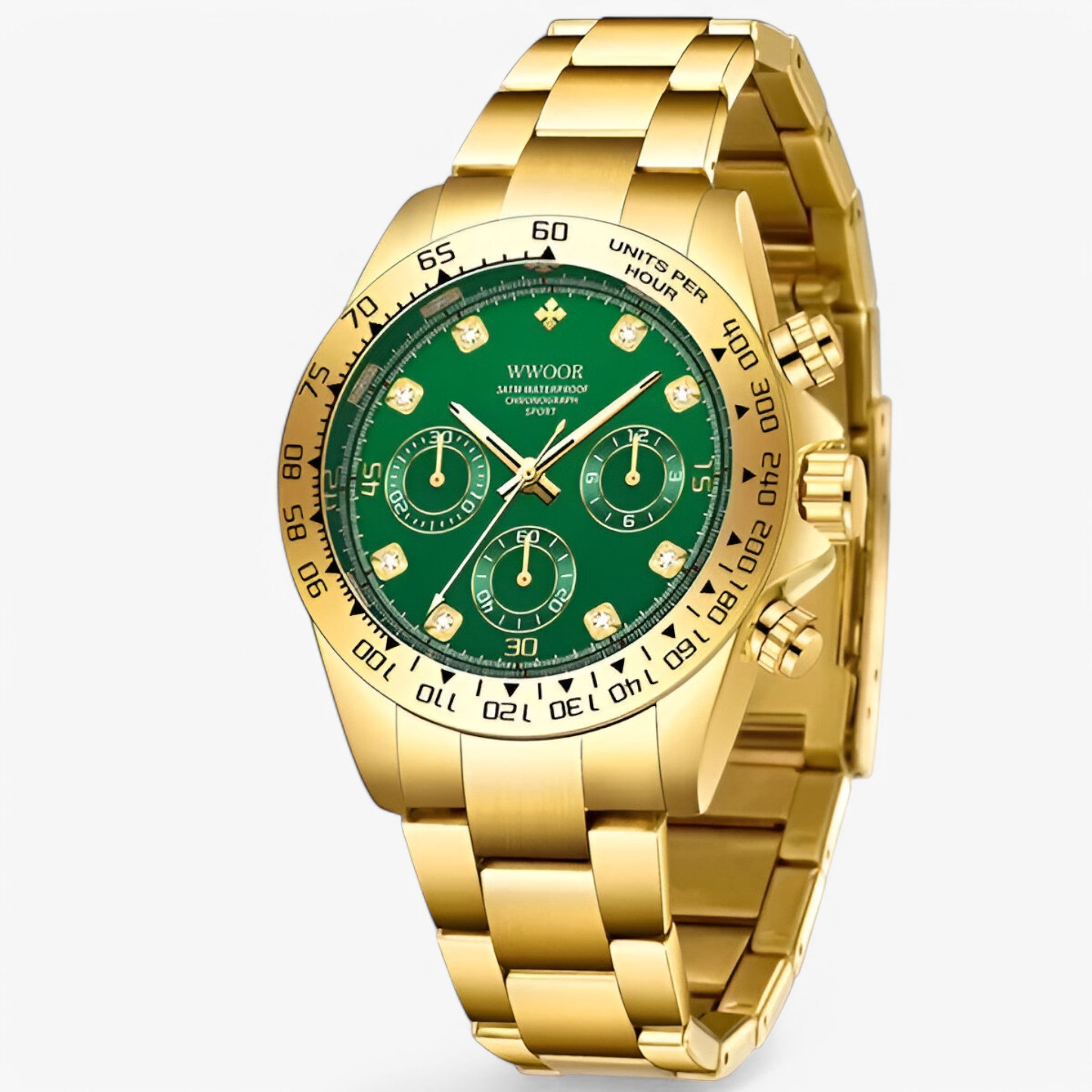 Casmir | Orologio Cronografo di Lusso in Acciaio Inossidabile - Verde oro - - Concept Palermo