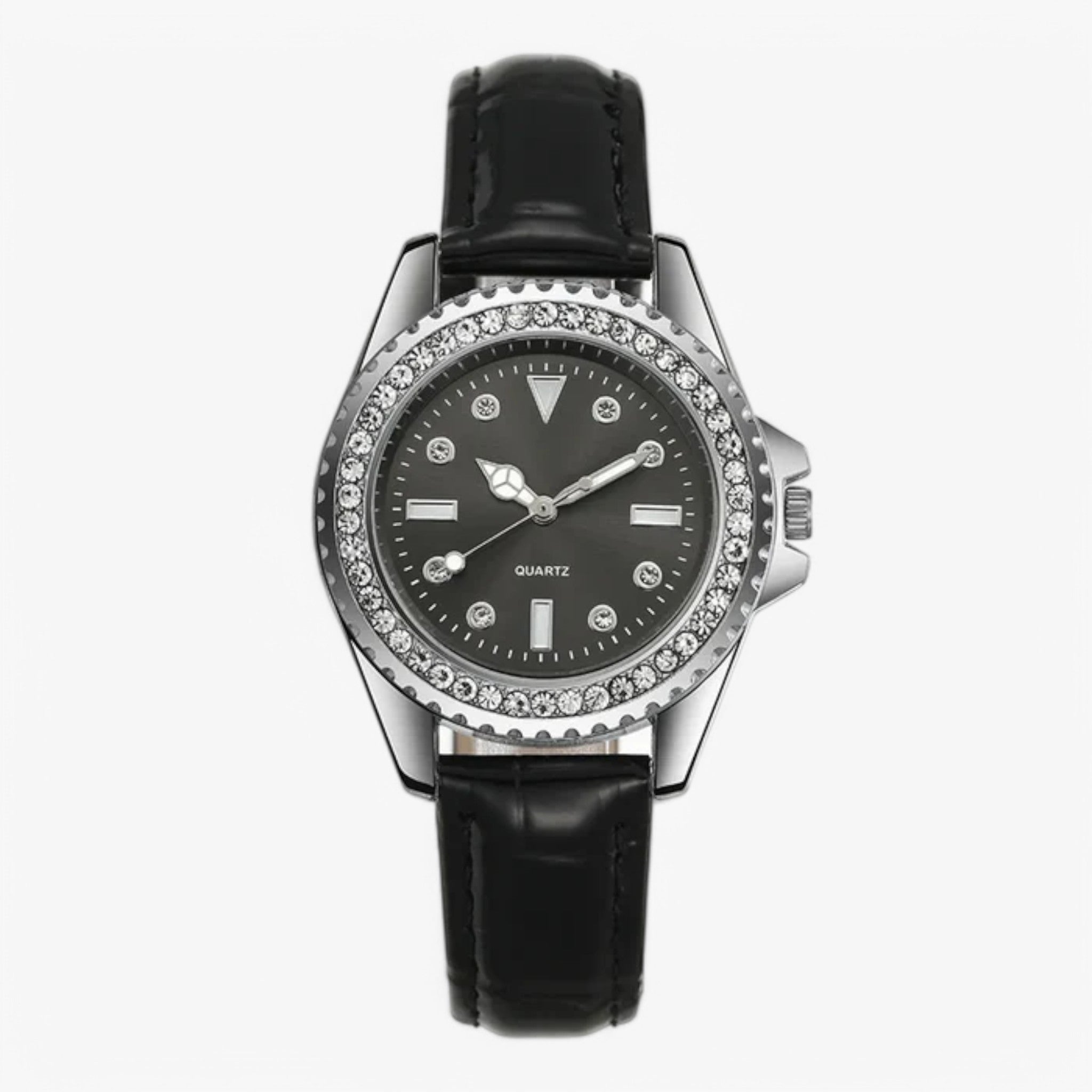 Gemma | Orologio elegante in pelle verde con diamanti scintillanti - Nera - - Concept Palermo