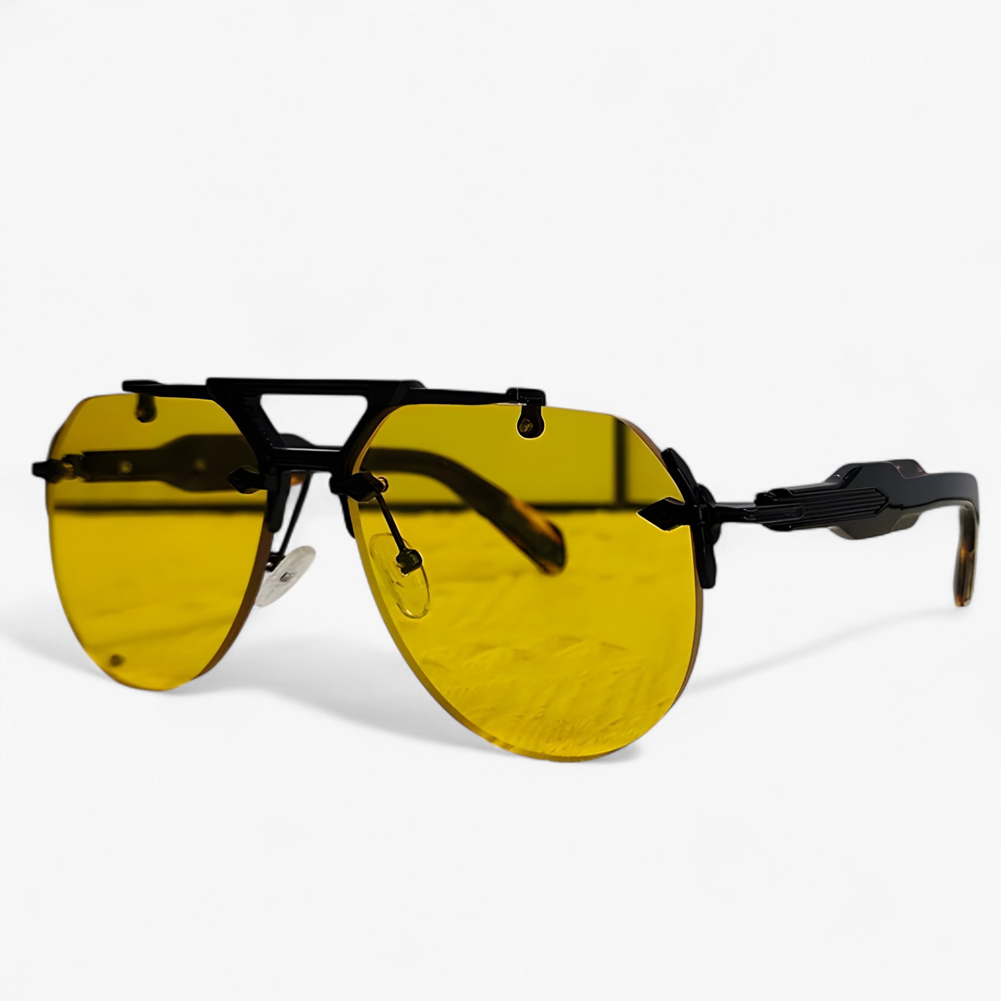 Kai | Occhiali da sole punk semi-senza montatura - NeroGiallo - - Concept Palermo