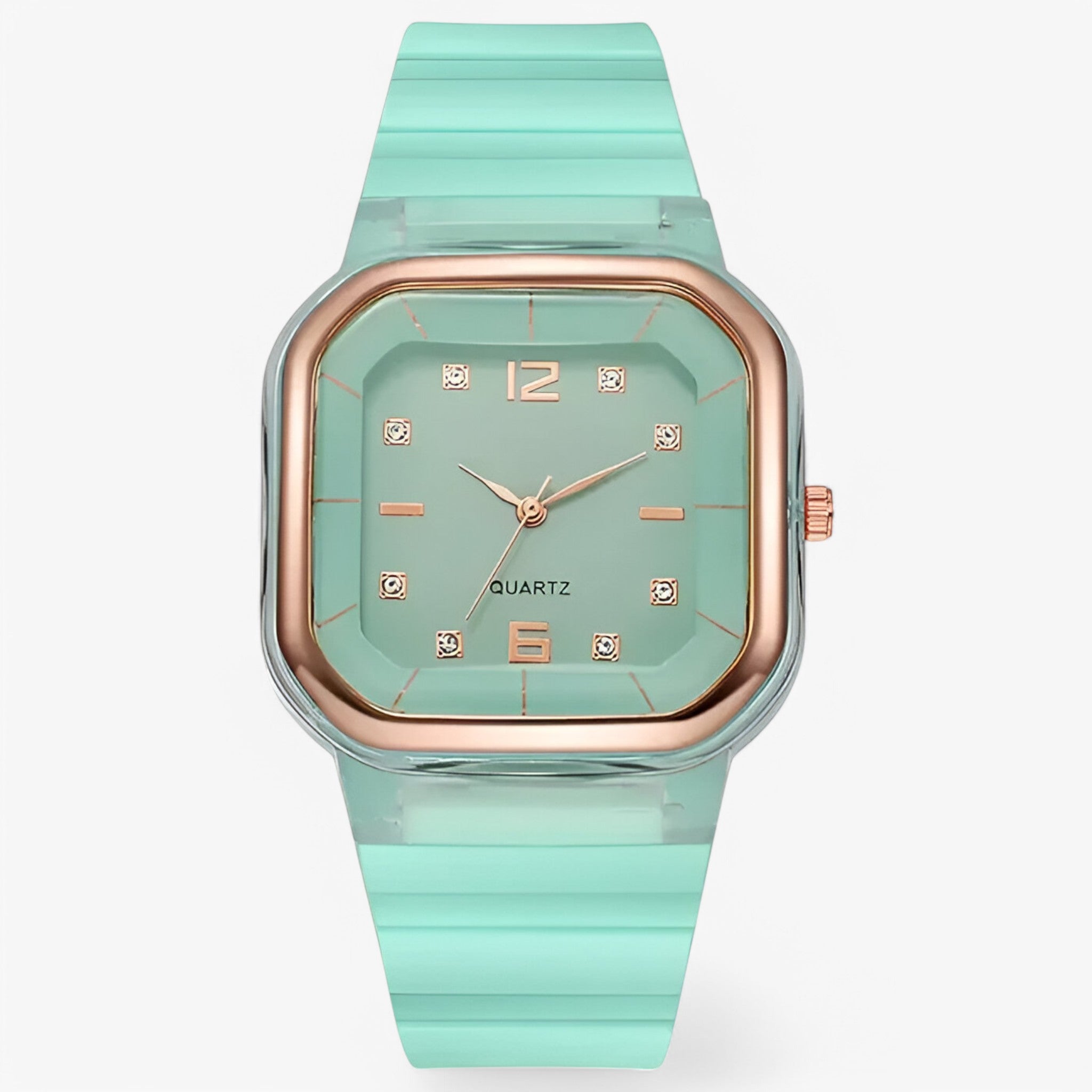Janessa | Orologio da donna in silicone con quadrante grande e dettagli strass - cielo blu - female watch watch for women - Concept Palermo